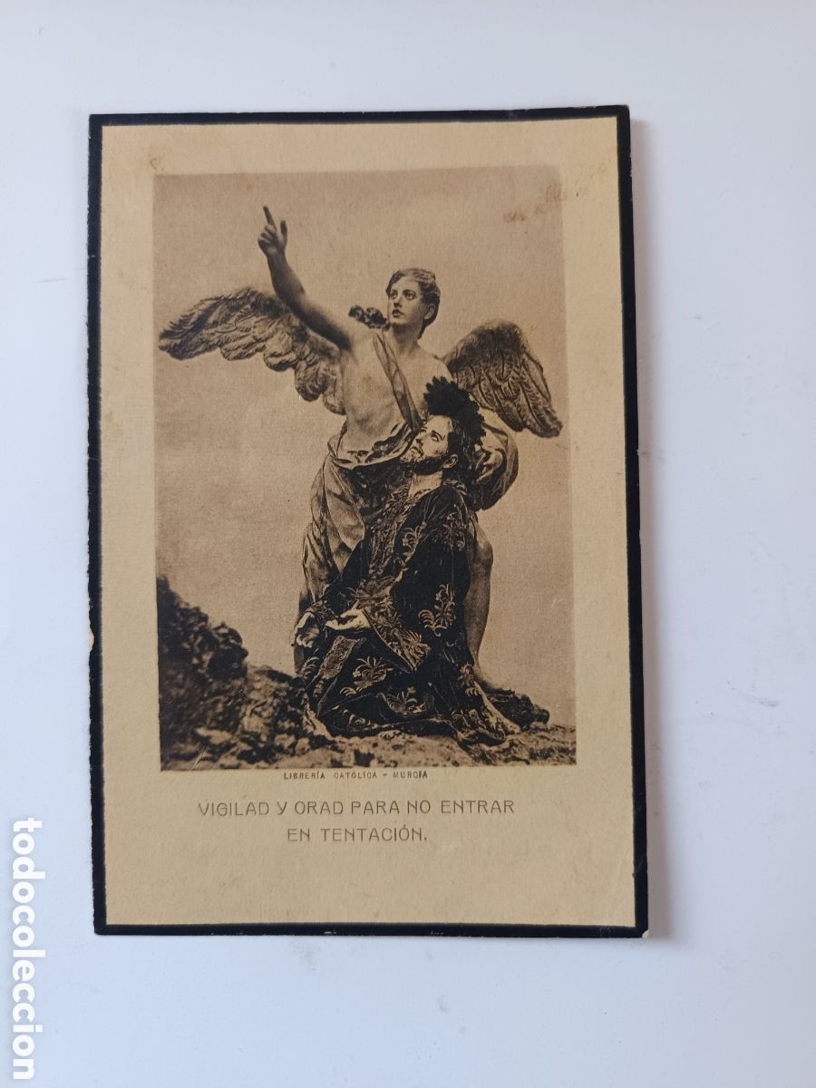 Otros Art&iacute;culos de Coleccionismo en Papel: Esquela librer&iacute;a cat&oacute;lica Murcia 1922 La oraci&oacute;n del huerto Salzillo