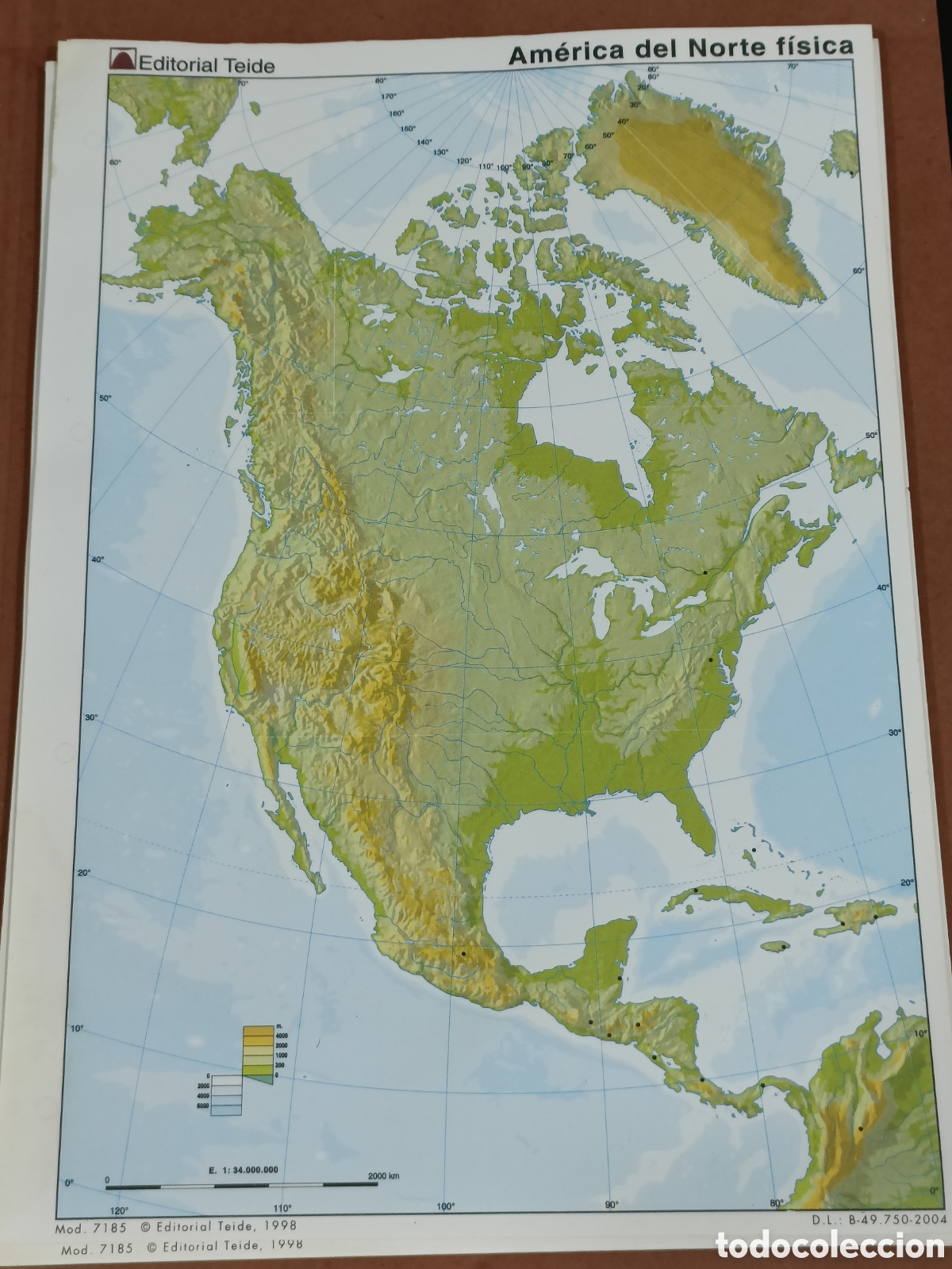 Otros Art&iacute;culos de Coleccionismo en Papel: Lote +50 mapas f&iacute;sico Am&eacute;rica del norte y Am&eacute;rica