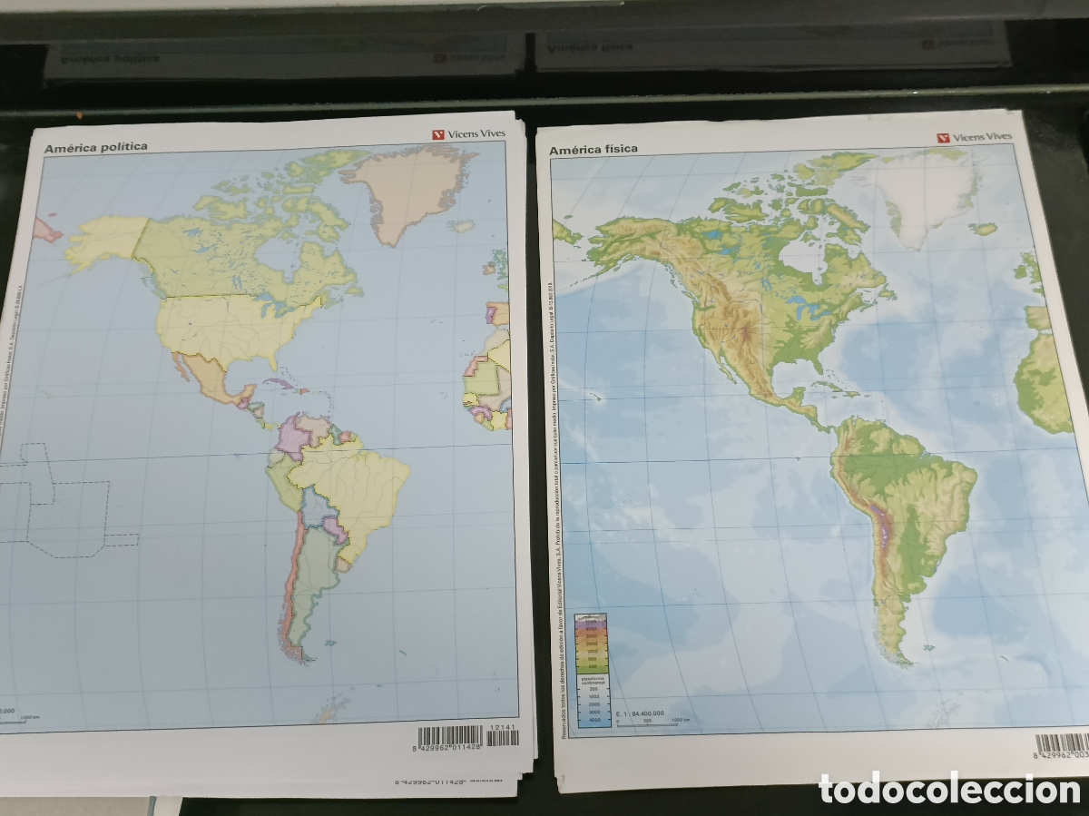 Otros Art&iacute;culos de Coleccionismo en Papel: Lote +100 Mezcla mapas Am&eacute;rica f&iacute;sica y pol&iacute;tica