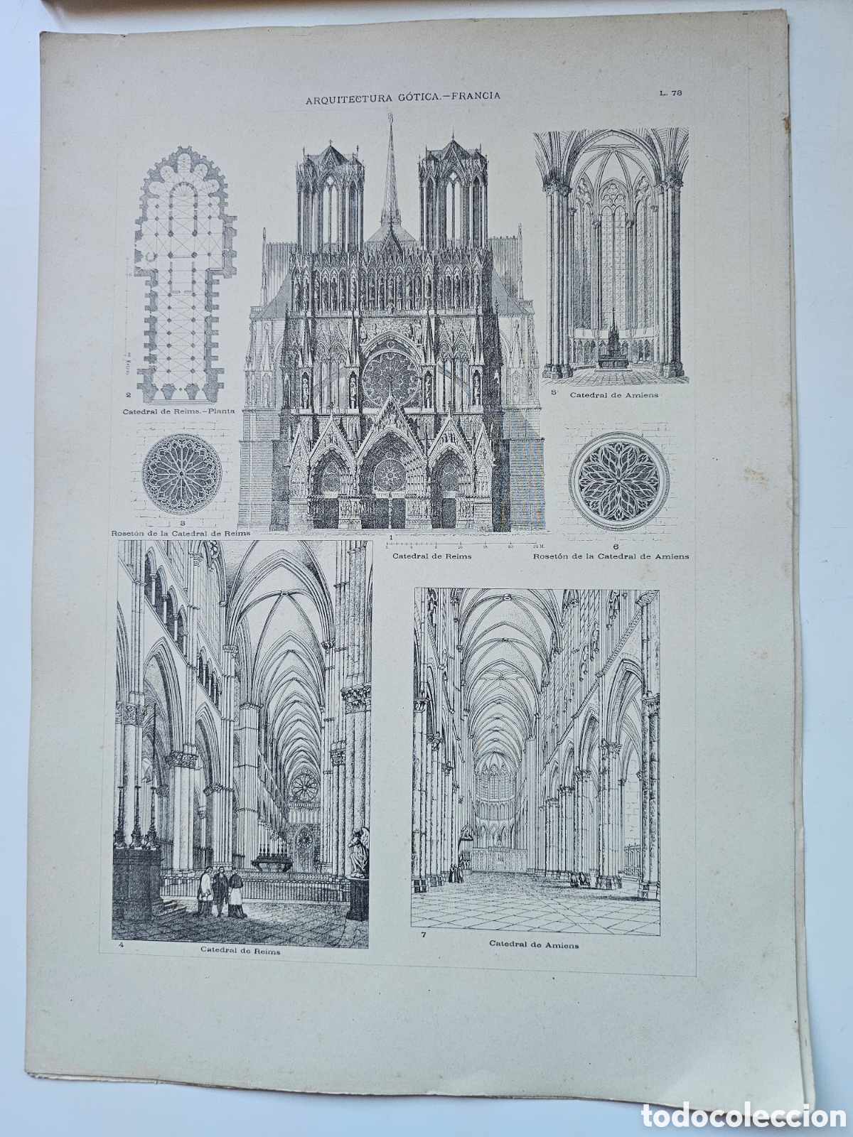 Otros Art&iacute;culos de Coleccionismo en Papel: 2 l&aacute;minas grabados del s.XIX, de la arquitectura G&oacute;tica de Francia France