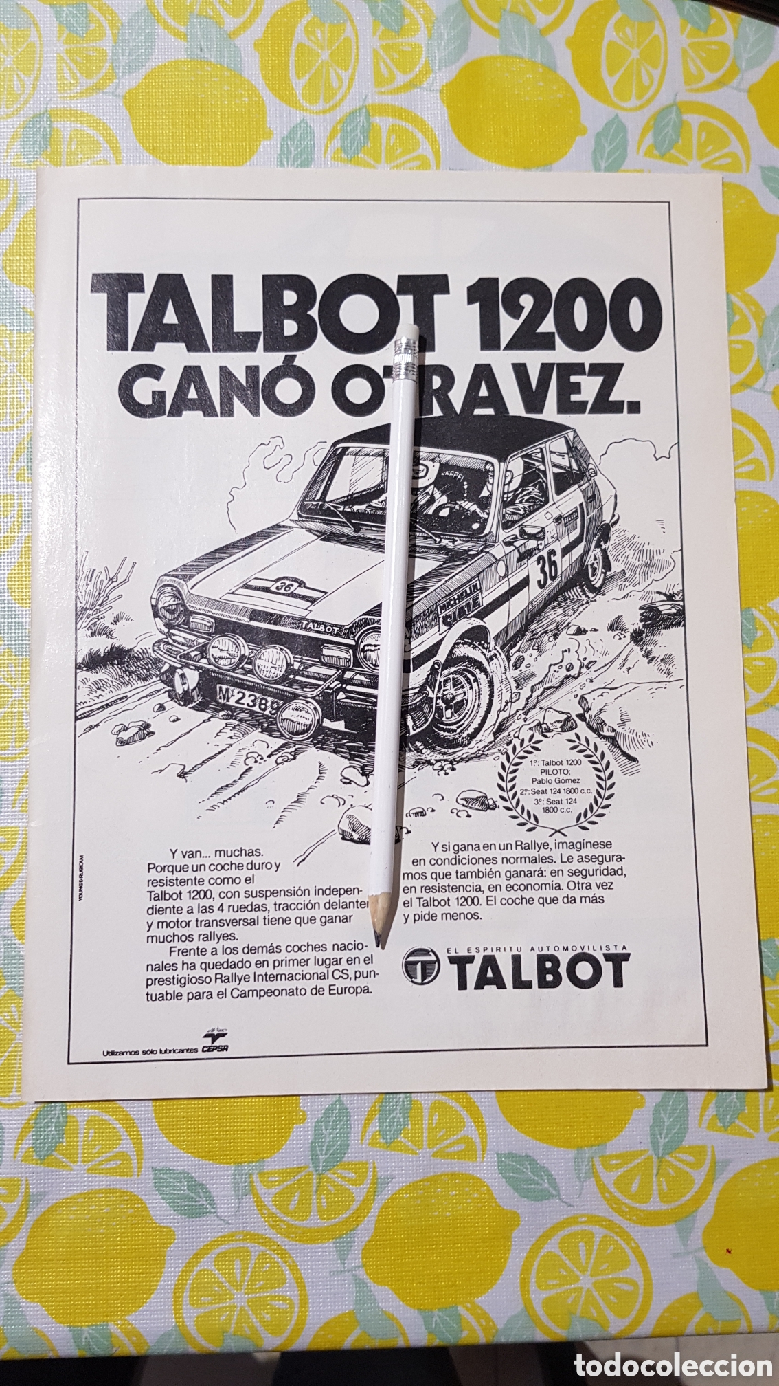 Otros Art&iacute;culos de Coleccionismo en Papel: Recortable talbot 1200