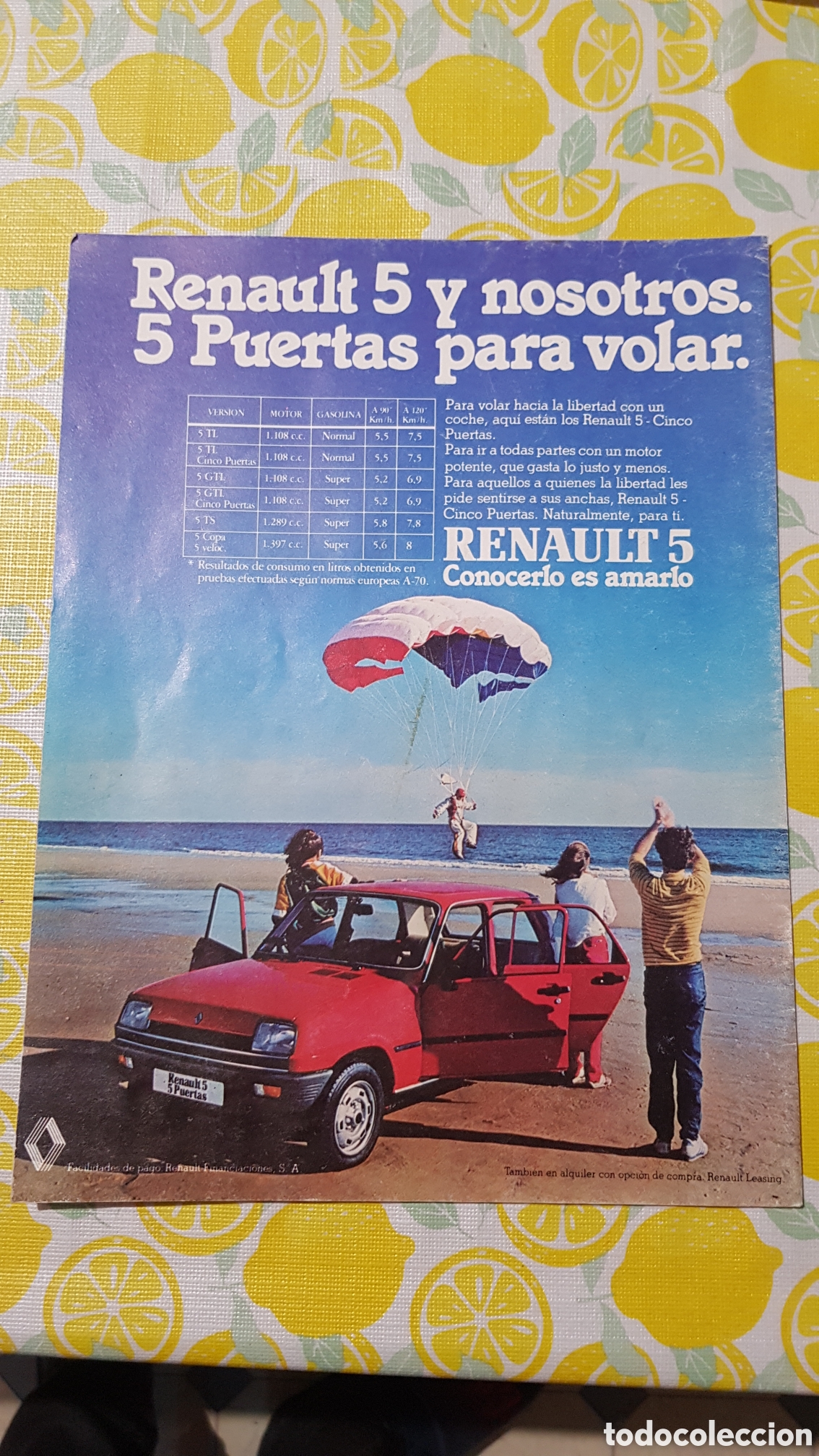 Otros Art&iacute;culos de Coleccionismo en Papel: Publicidad Renault 5