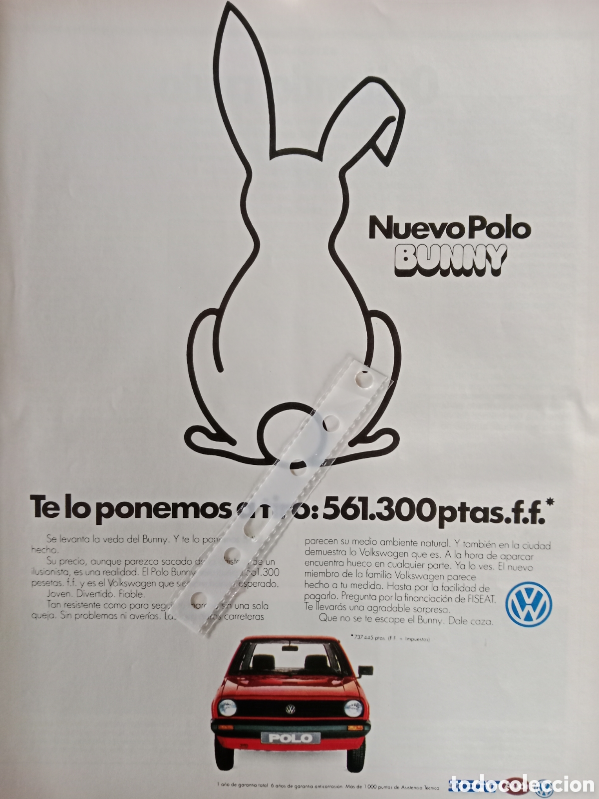 Otros Art&iacute;culos de Coleccionismo en Papel: Publicidad autom&oacute;vil Volkswagen polo de 1985