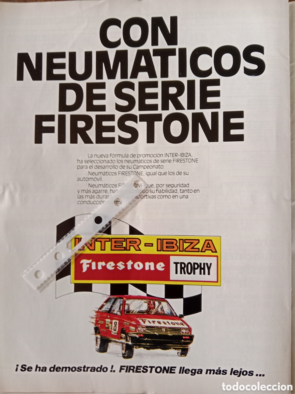 Otros Art&iacute;culos de Coleccionismo en Papel: Publicidad neum&aacute;ticos firestone Seat Ibiza de 1985