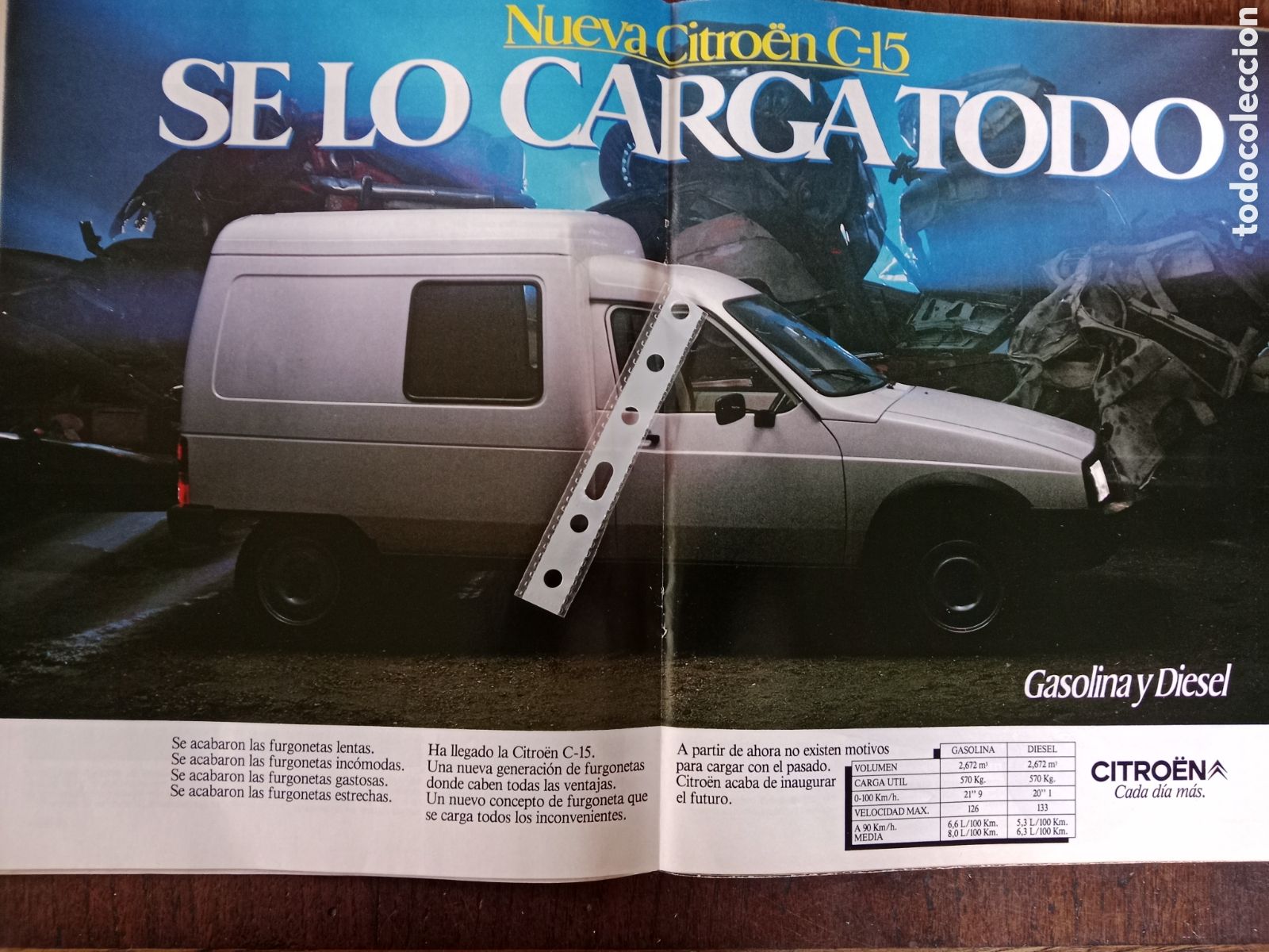 Otros Art&iacute;culos de Coleccionismo en Papel: Publicidad autom&oacute;vil furgoneta Citroen c 15 de 1984