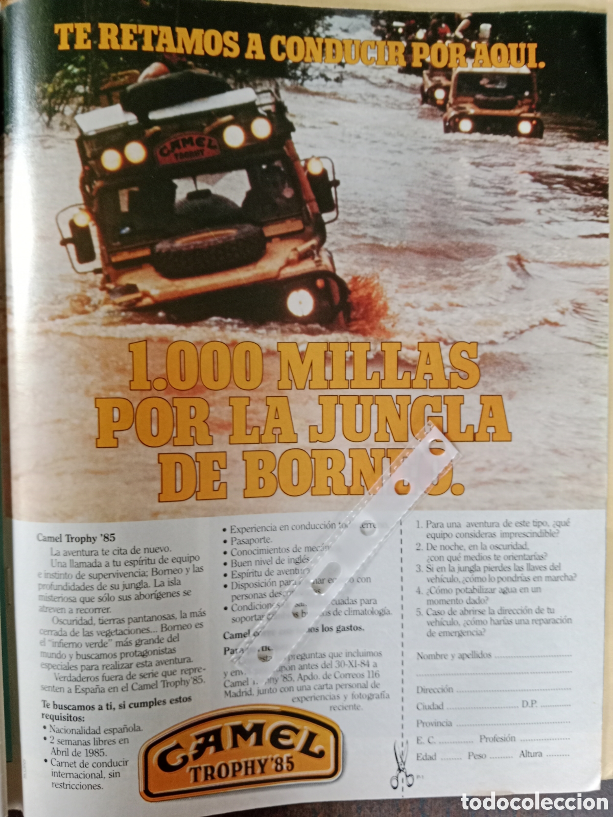 Otros Art&iacute;culos de Coleccionismo en Papel: Publicidad autom&oacute;vil camel trophy de 1985