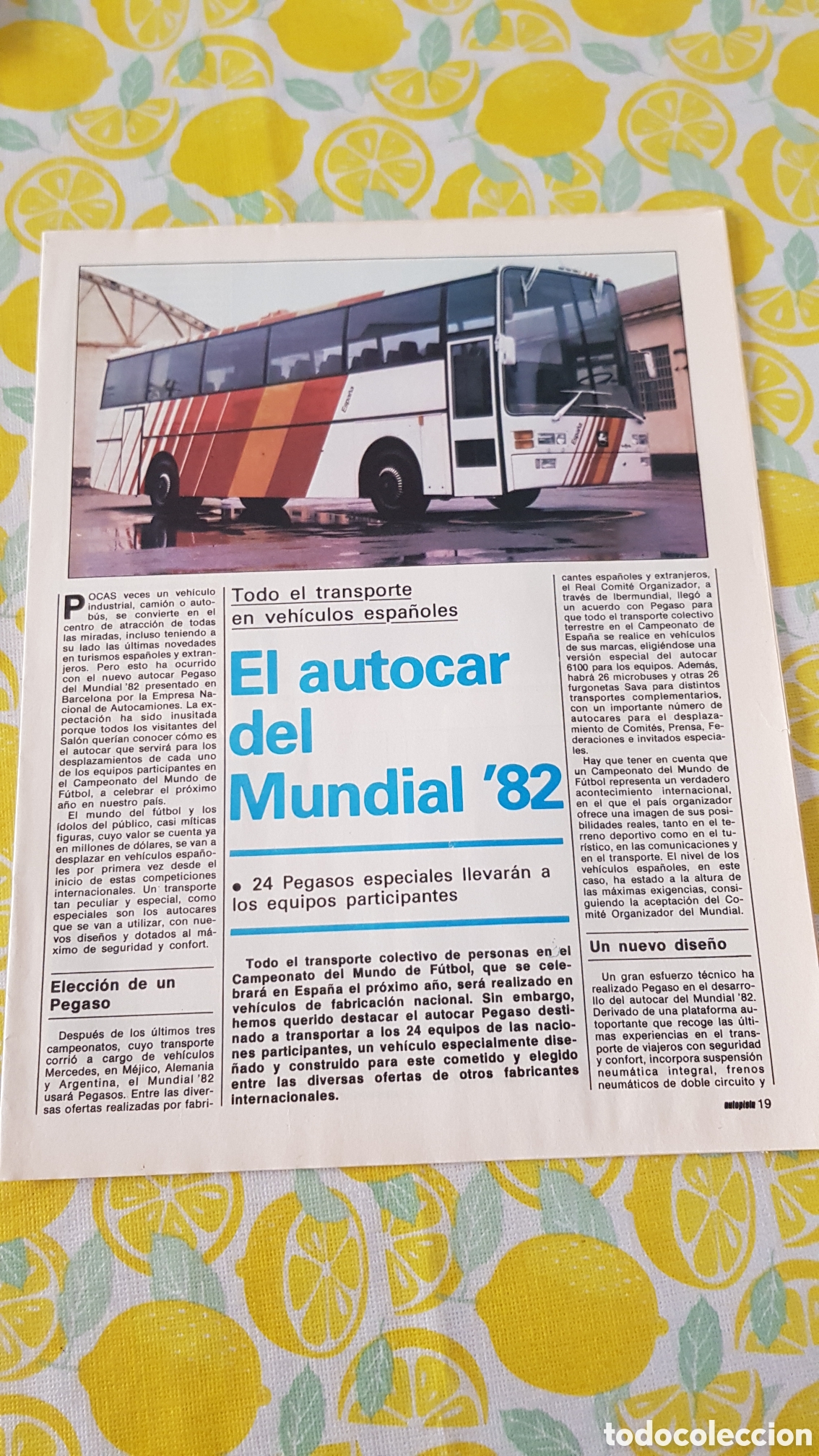 Otros Art&iacute;culos de Coleccionismo en Papel: Autobus del mundial Pegaso