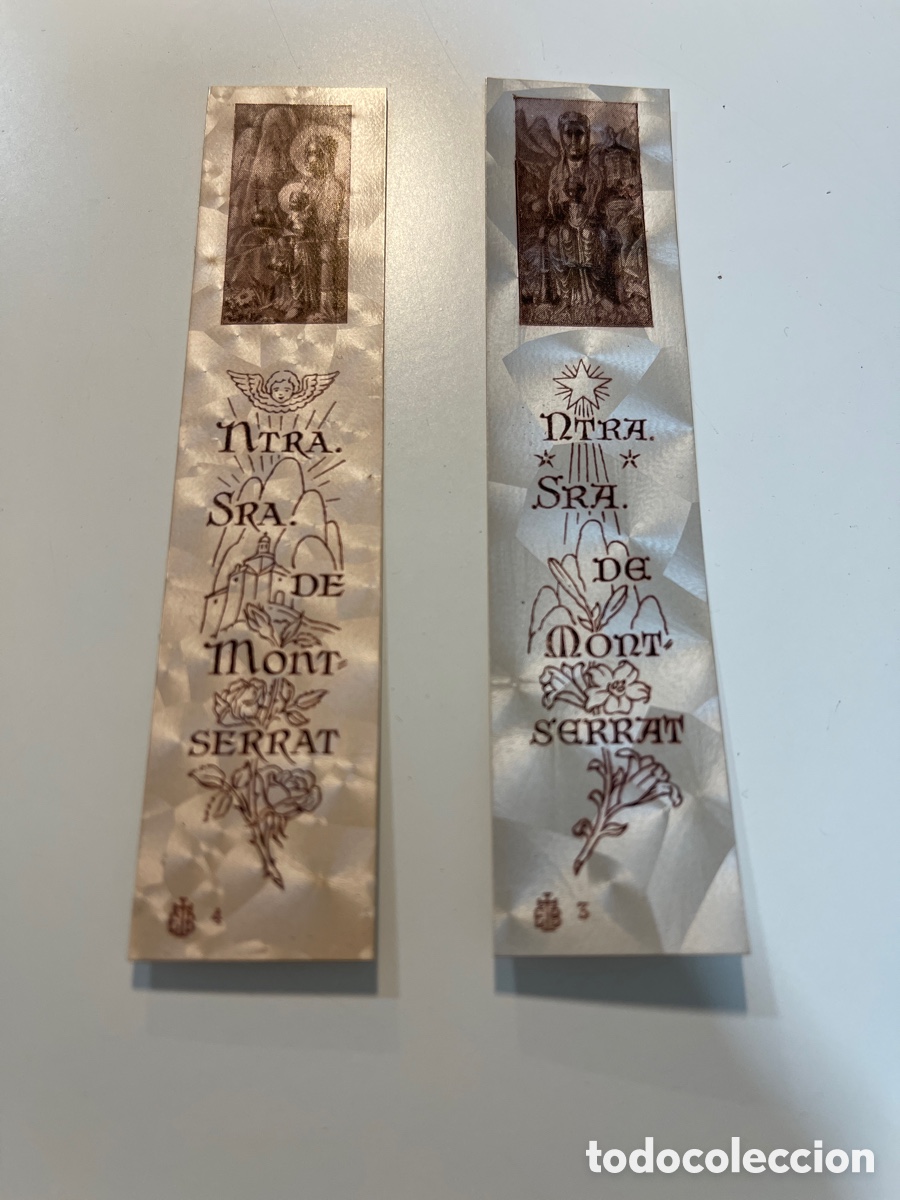 Otros Art&iacute;culos de Coleccionismo en Papel: PAREJA DE PUNTOS DE PAGINA N&ordm; 3 Y N&ordm; 4 . NTRA. SRA. DE MONTSERRAT . PAPEL NACARADO