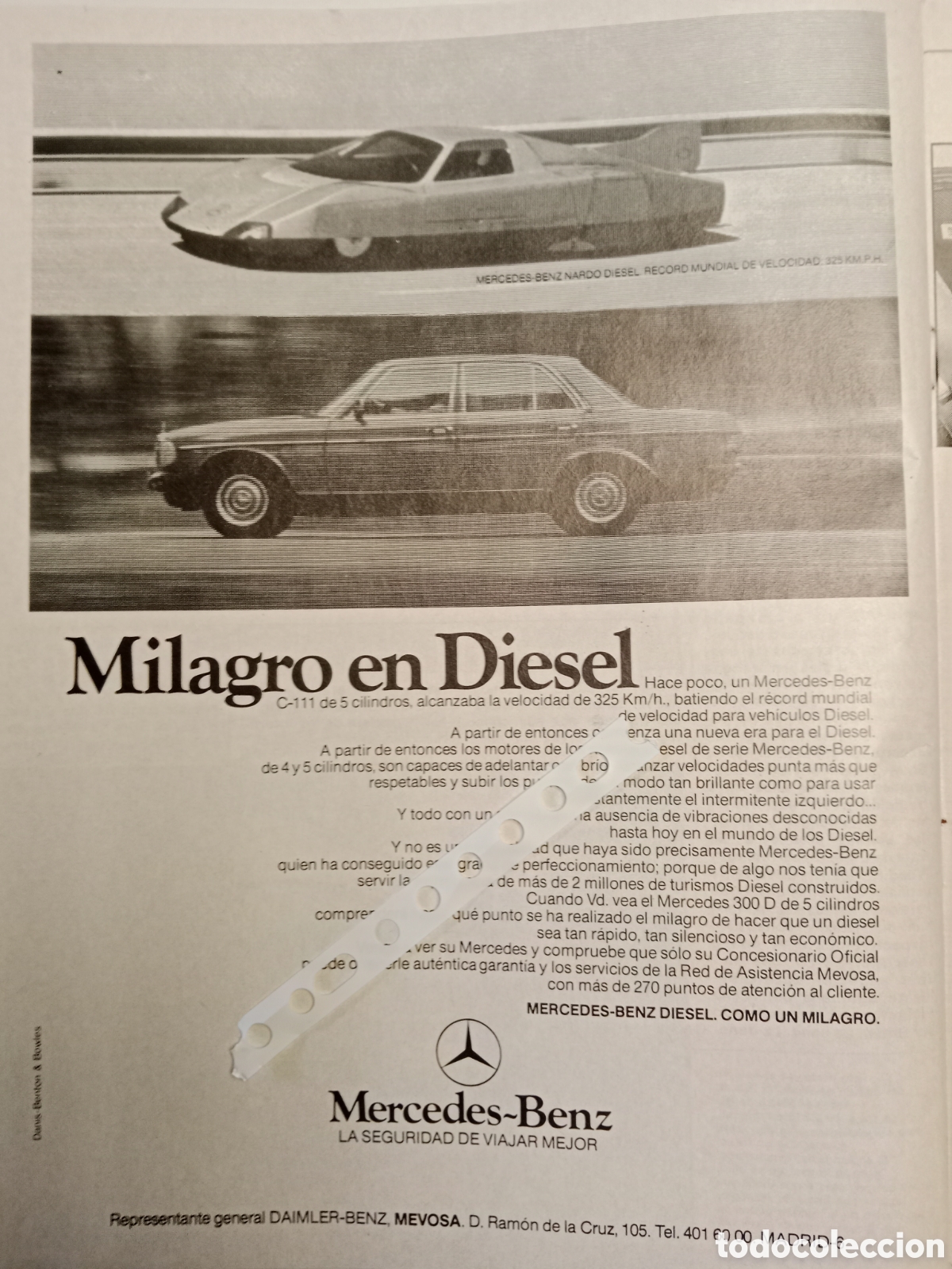 Otros Art&iacute;culos de Coleccionismo en Papel: Publicidad autom&oacute;vil mercedes Benz de 1980