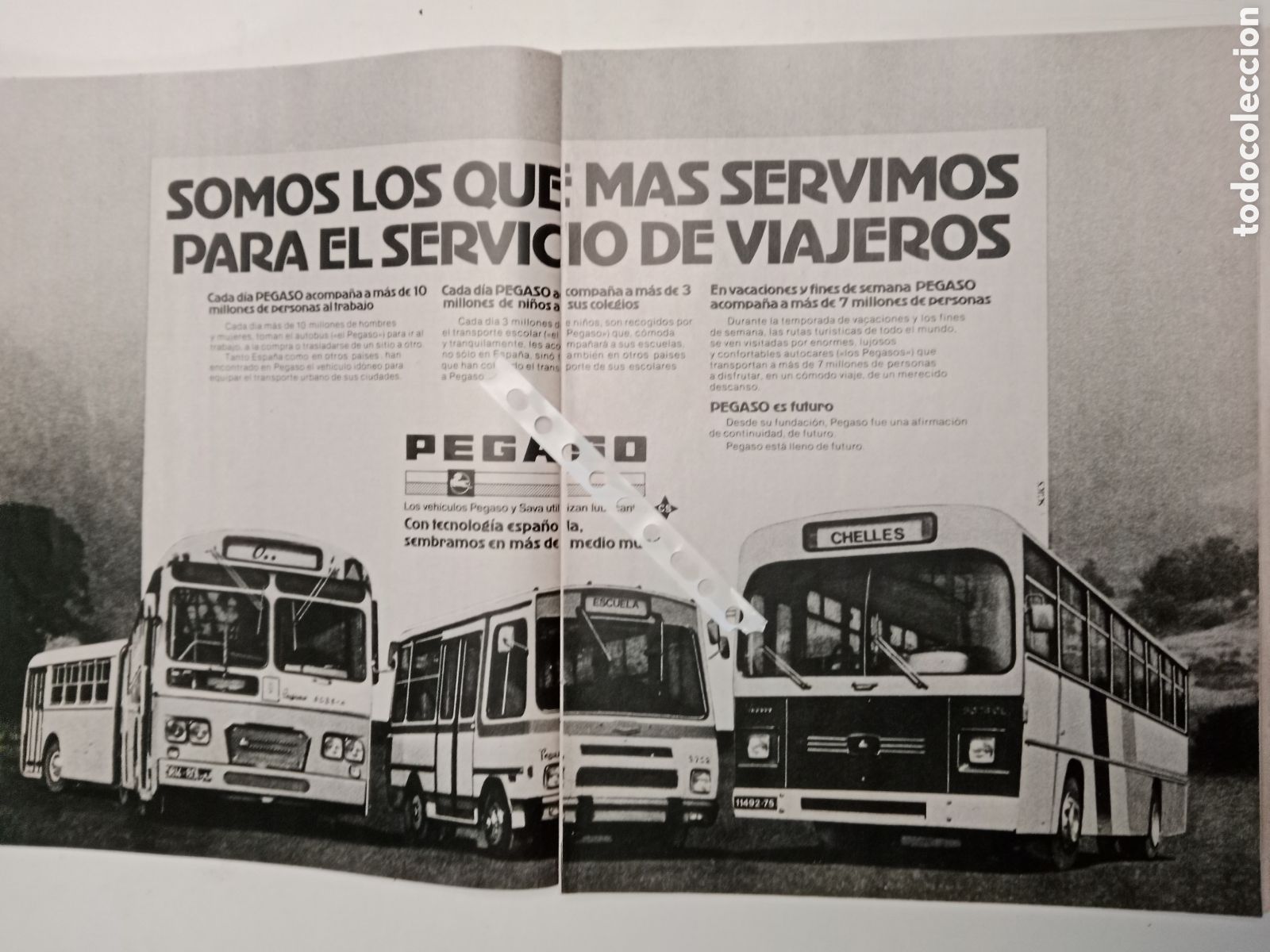 Otros Art&iacute;culos de Coleccionismo en Papel: Publicidad autobuses Pegaso de 1978