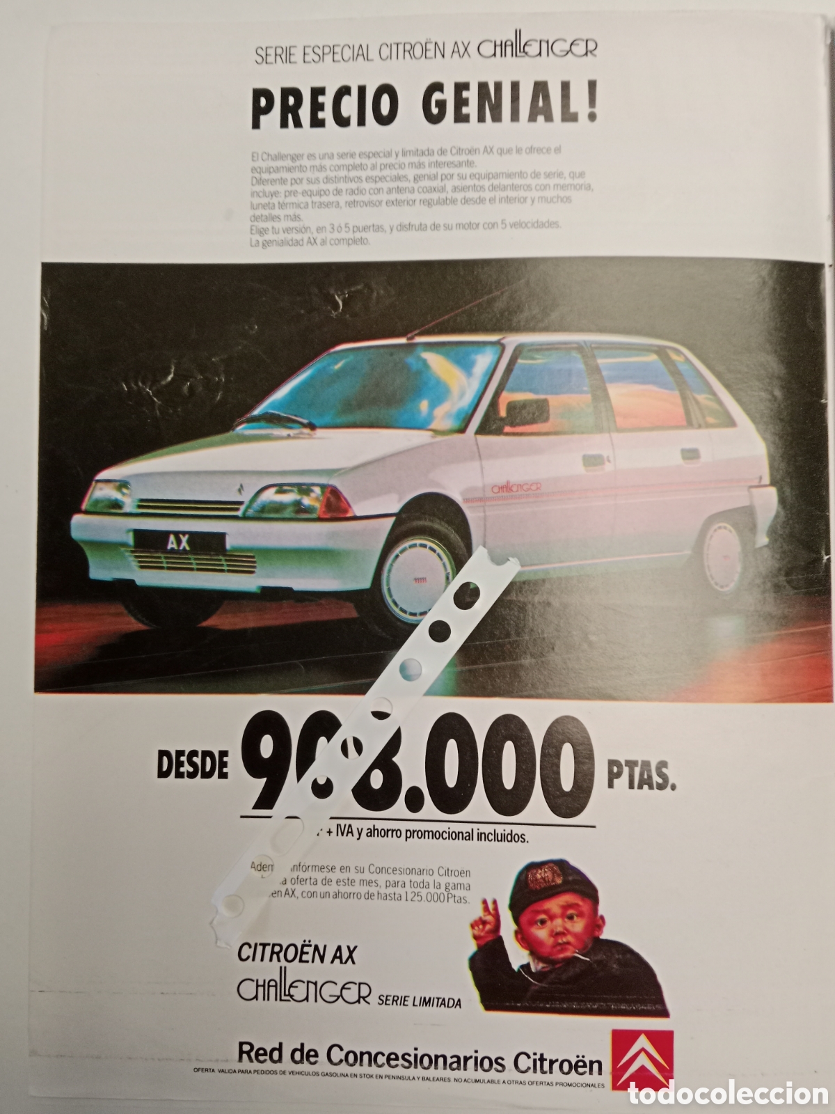 Otros Art&iacute;culos de Coleccionismo en Papel: Publicidad autom&oacute;vil Citroen ax de 1990