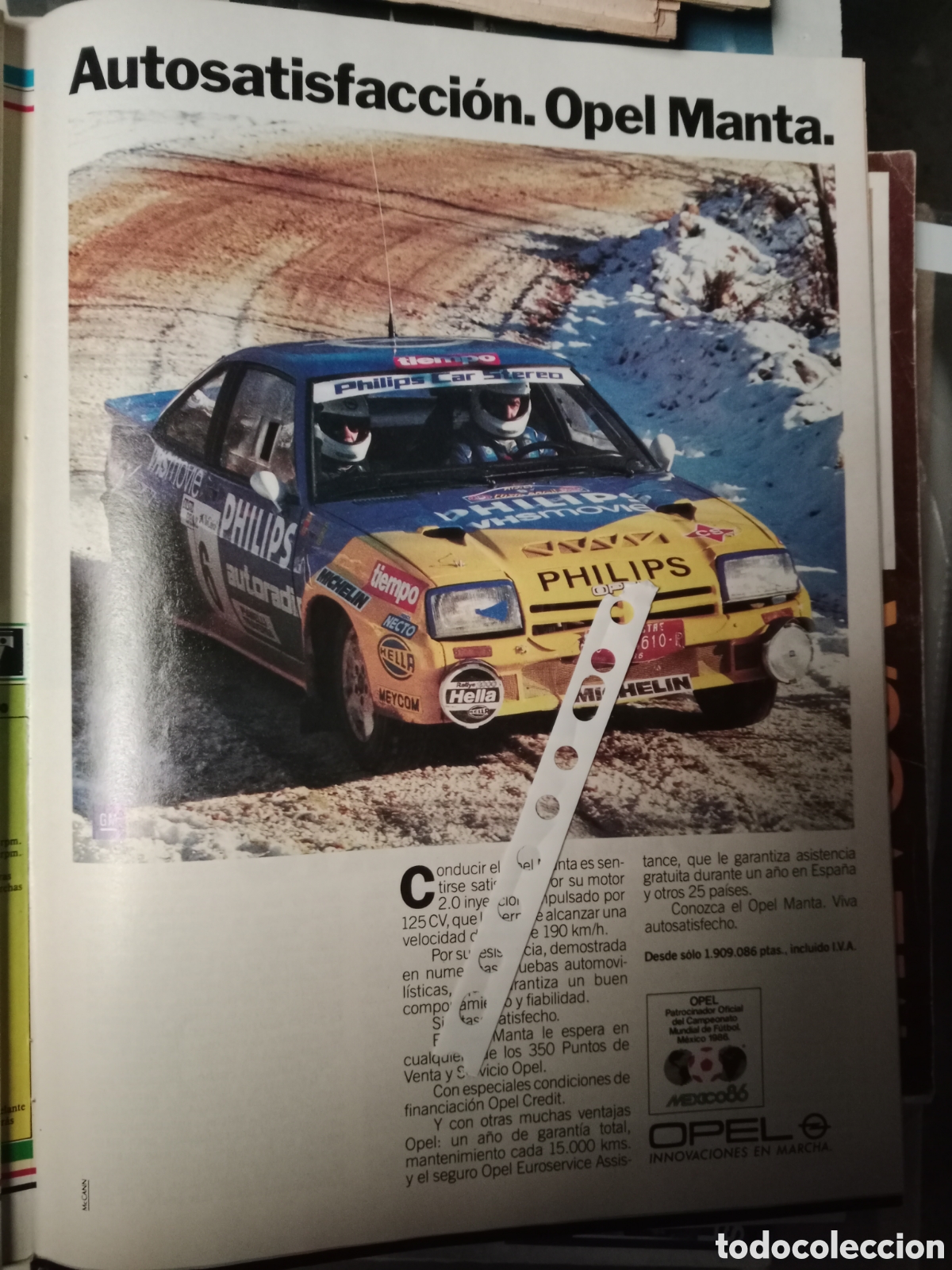 Otros Art&iacute;culos de Coleccionismo en Papel: Publicidad autom&oacute;vil Opel manta