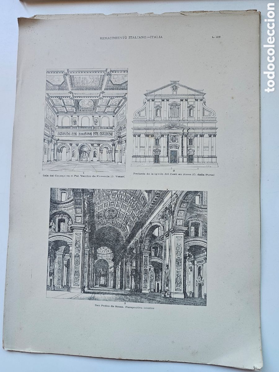 Otros Art&iacute;culos de Coleccionismo en Papel: 5 l&aacute;minas del S.XIX inicios del XX Renacimiento Italiano