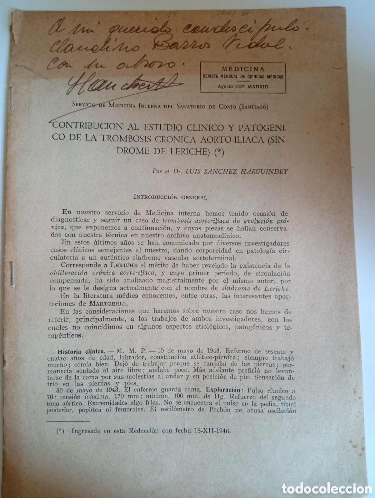 Otros Art&iacute;culos de Coleccionismo en Papel: Vieja revista mensual de Medicina ciencias medicas