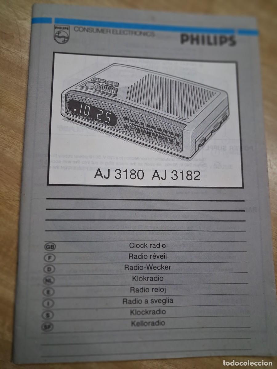 Otros Art&iacute;culos de Coleccionismo en Papel: Manual de instrucciones Radio despertador Philips a&ntilde;os 90&acute;s - AJ 3180