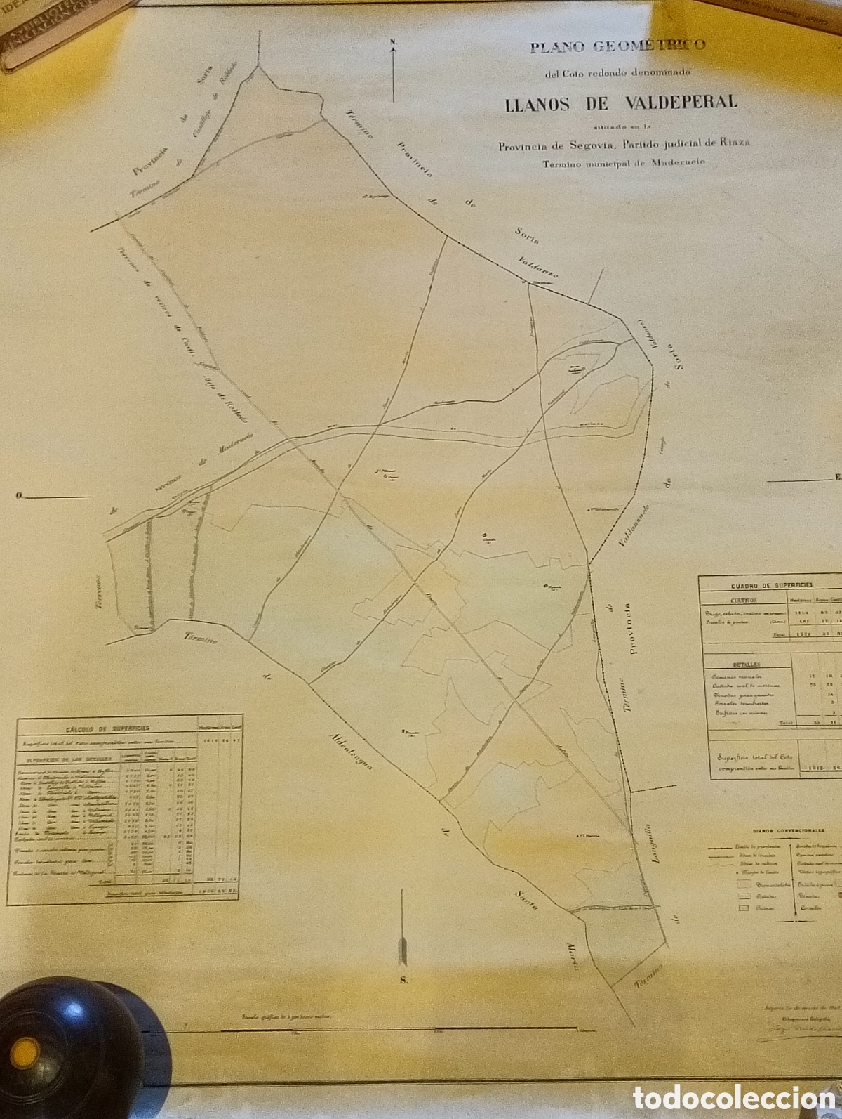 Otros Art&iacute;culos de Coleccionismo en Papel: Plano antiguo de una finca r&uacute;stica de Segovia maderuelo 1902