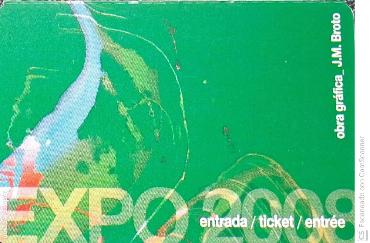 Otros Art&iacute;culos de Coleccionismo en Papel: Entrada a la Expo Zaragoza 2008. Obra Gr&aacute;fica J.M. Broto. Entrada Adulto, para el d&iacute;a 26/07/2008. Bu