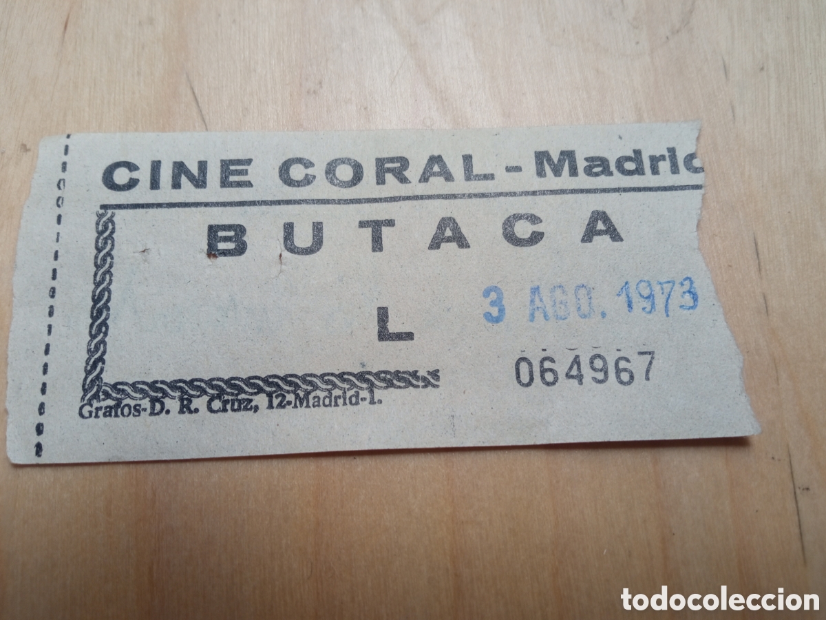 Otros Art&iacute;culos de Coleccionismo en Papel: Entrada Cine Coral Madrid. 1973
