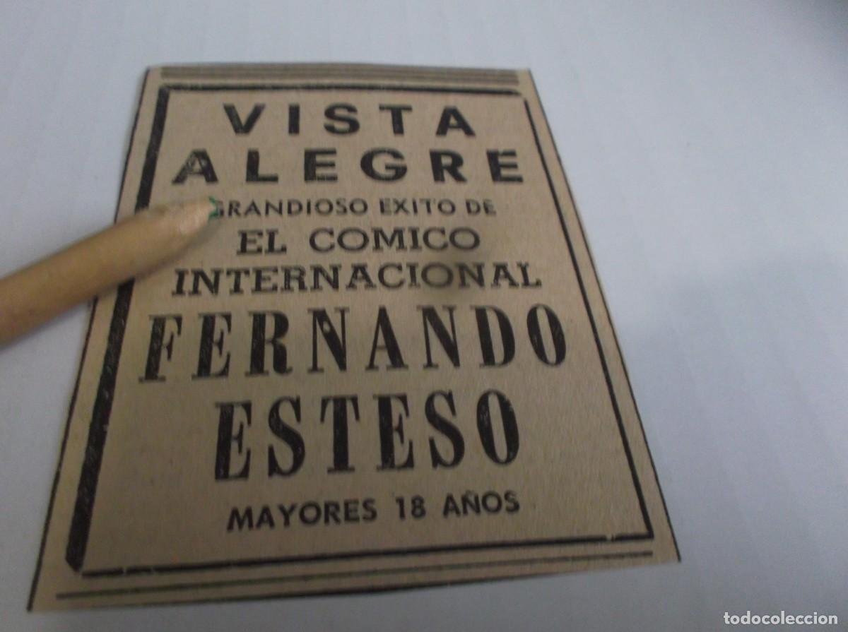 Otros Art&iacute;culos de Coleccionismo en Papel: RECORTE PUBLI.A&Ntilde;O 1968(MADRID)VISTA ALEGRE,GRANDIOSO &Eacute;XITO D EL C&Oacute;MICO INTERNACIONAL FERNANDO ESTESO