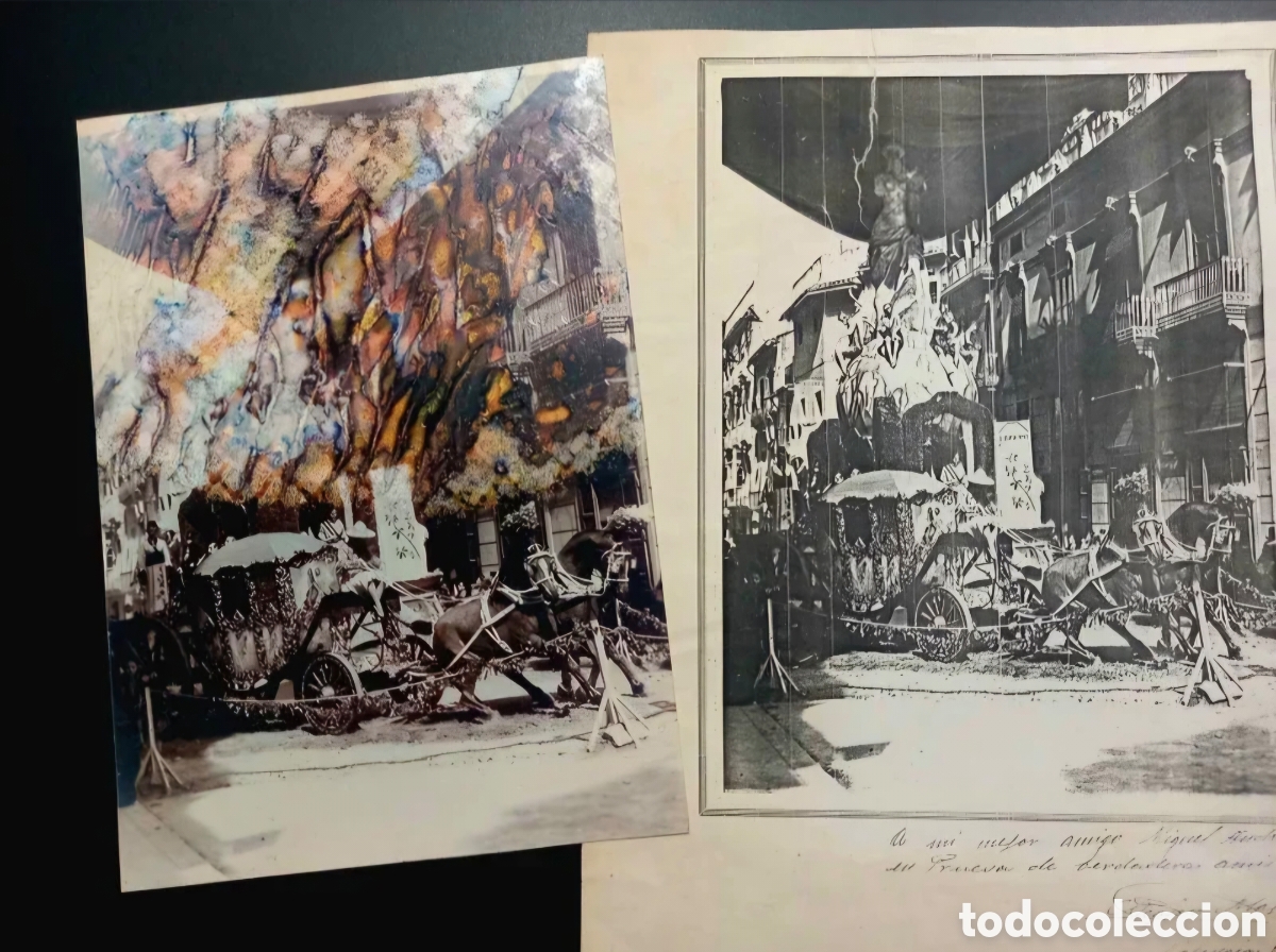 Otros Art&iacute;culos de Coleccionismo en Papel: Fotograf&iacute;a da&ntilde;ada Valencia 1932 carroza antigua