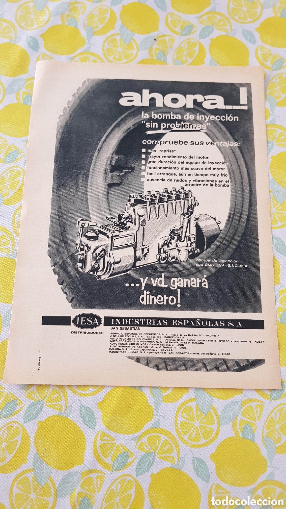 Otros Art&iacute;culos de Coleccionismo en Papel: Bombas inyectores IESA