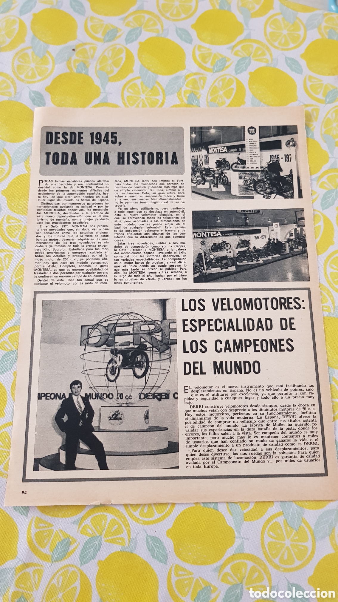 Otros Art&iacute;culos de Coleccionismo en Papel: Publicidad Montesa Derbi