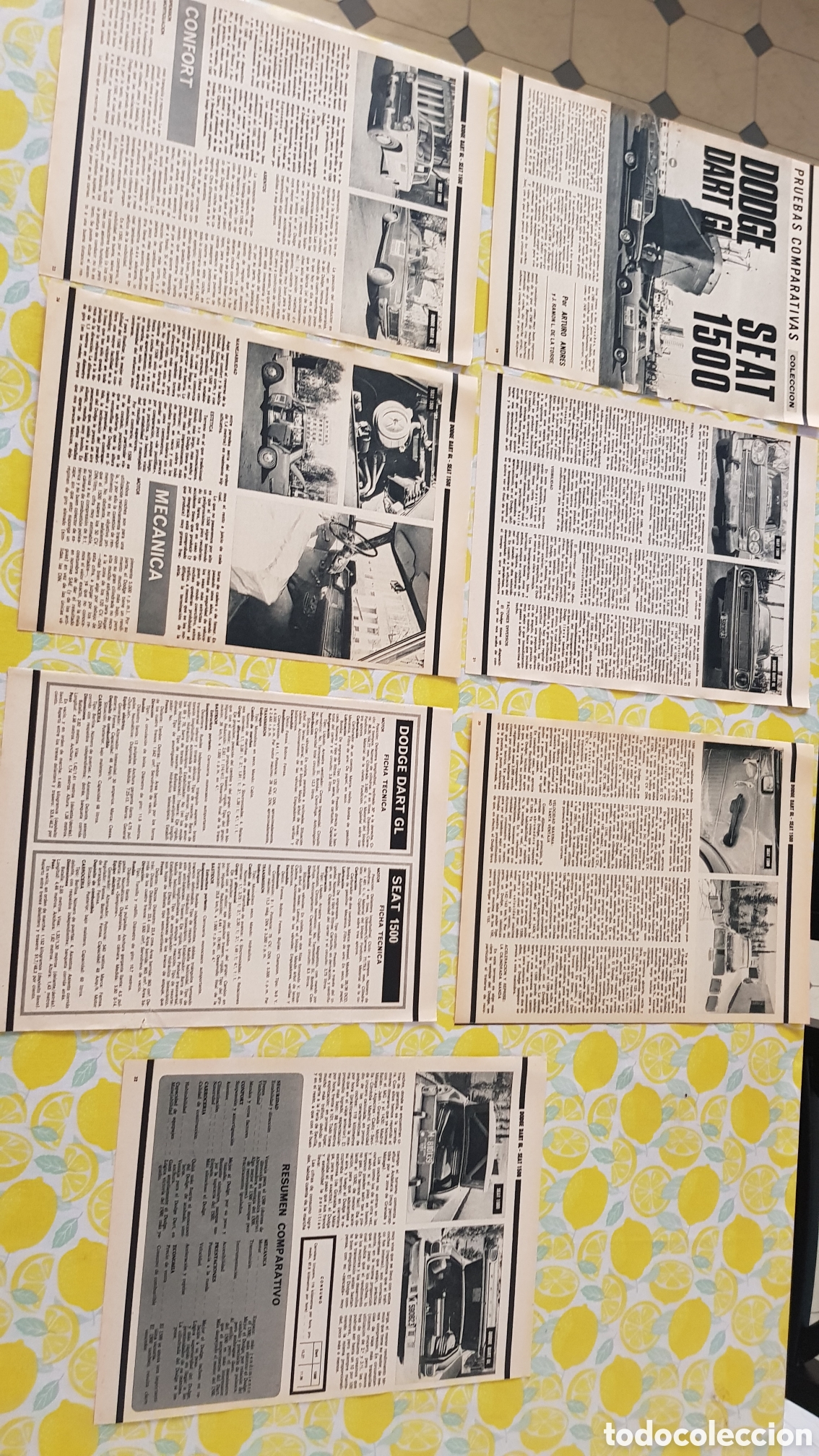 Otros Art&iacute;culos de Coleccionismo en Papel: Comparativa seat 1500 dodge dart