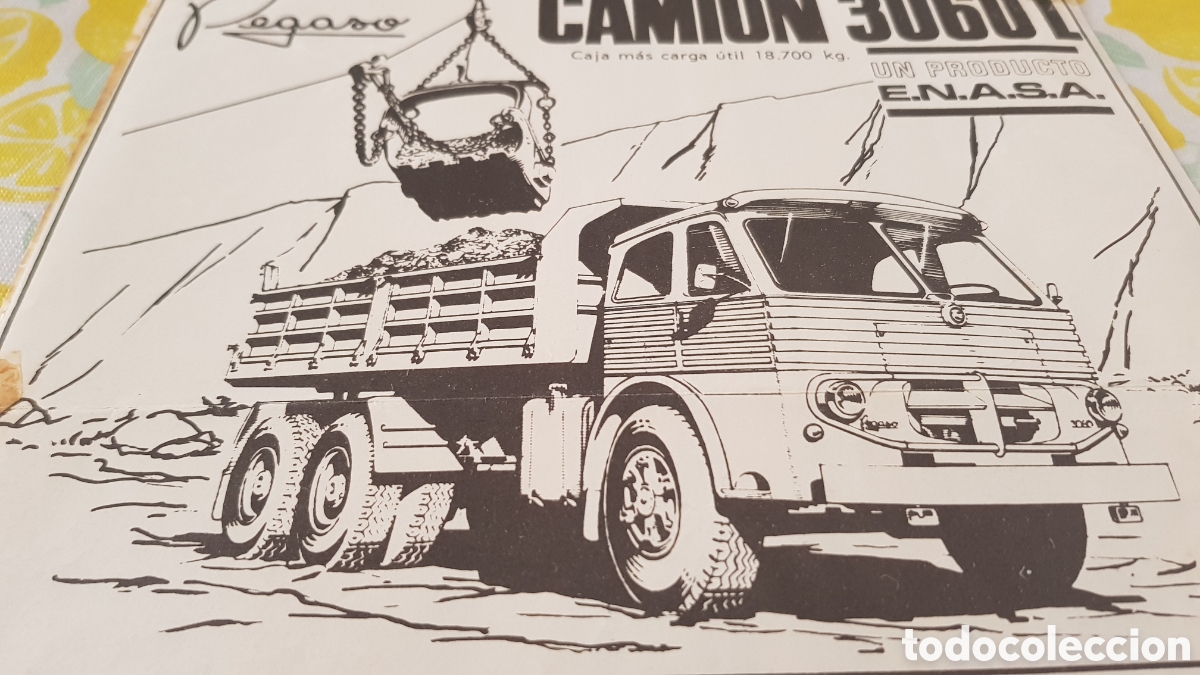 Otros Art&iacute;culos de Coleccionismo en Papel: Publicidad Cami&oacute;n Pegaso
