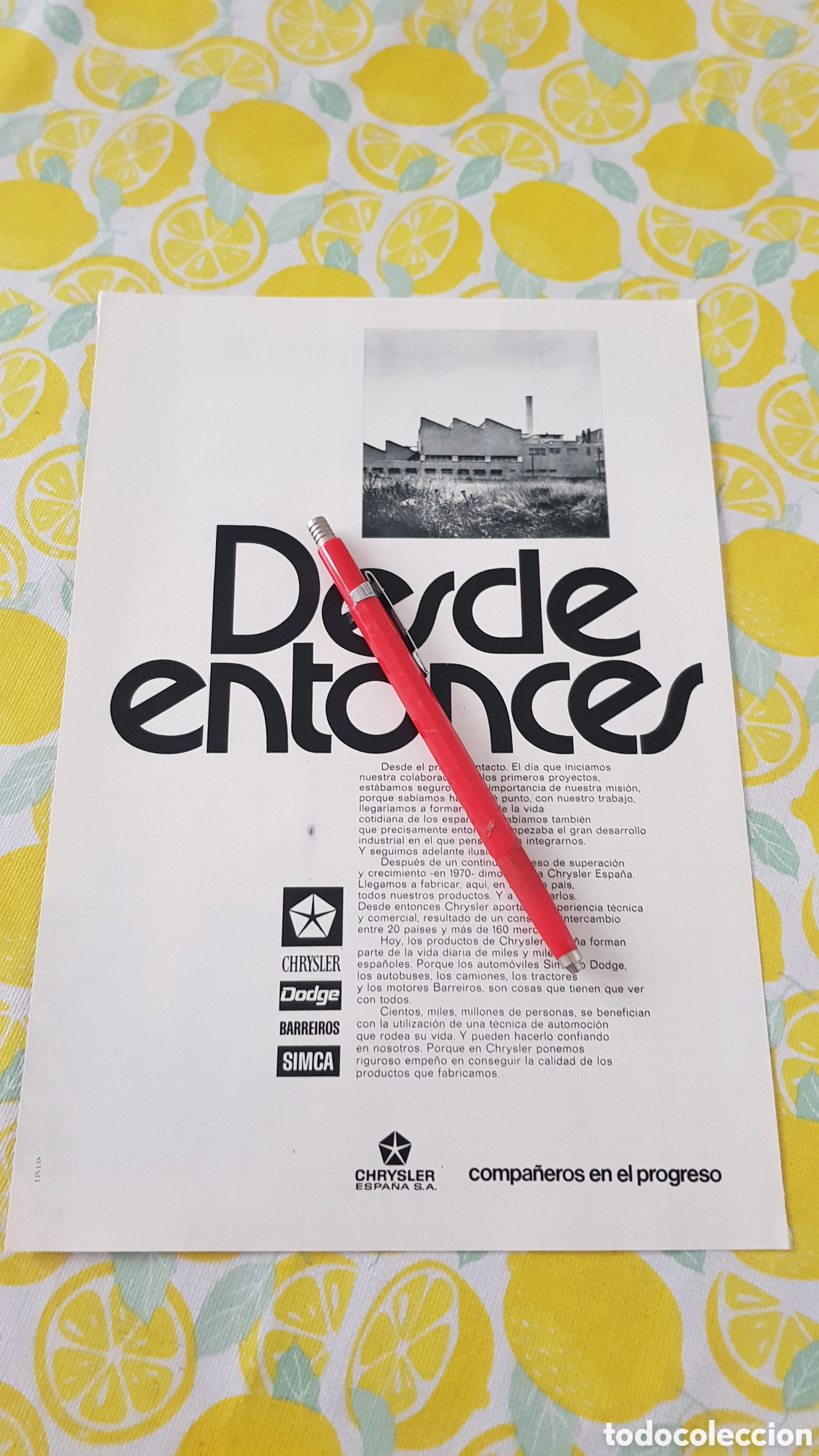 Otros Art&iacute;culos de Coleccionismo en Papel: Publicidad Barreiros diesel S.A.