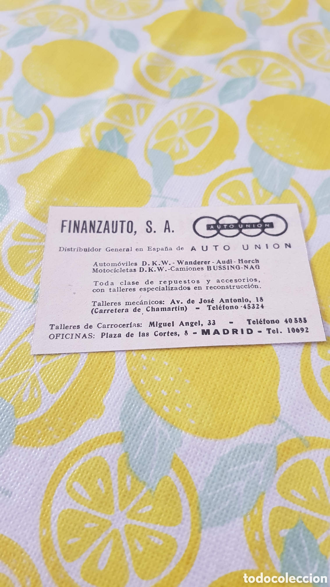 Otros Art&iacute;culos de Coleccionismo en Papel: Publicidad Finanzauto S.A