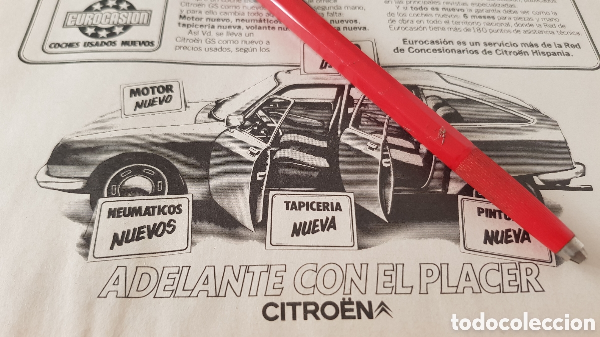 Otros Art&iacute;culos de Coleccionismo en Papel: Publicidad Citro&euml;n gs