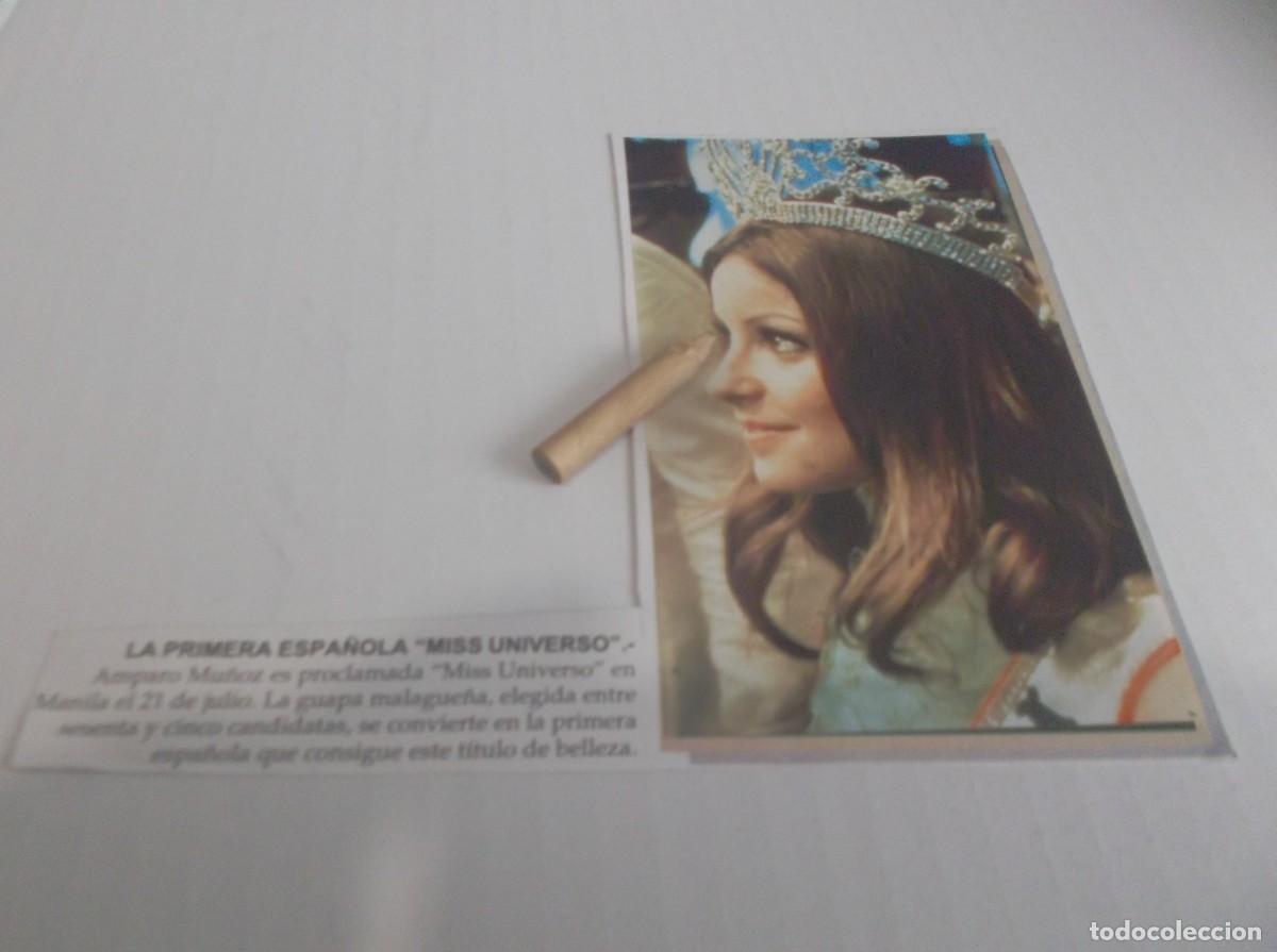 Otros Art&iacute;culos de Coleccionismo en Papel: RECORTE PEGATINA A&Ntilde;O 1997 - AMPARO MU&Ntilde;OZ . MISS UNIVERSO .A&Ntilde;O 1974-MEDIDAS=13X8 CM