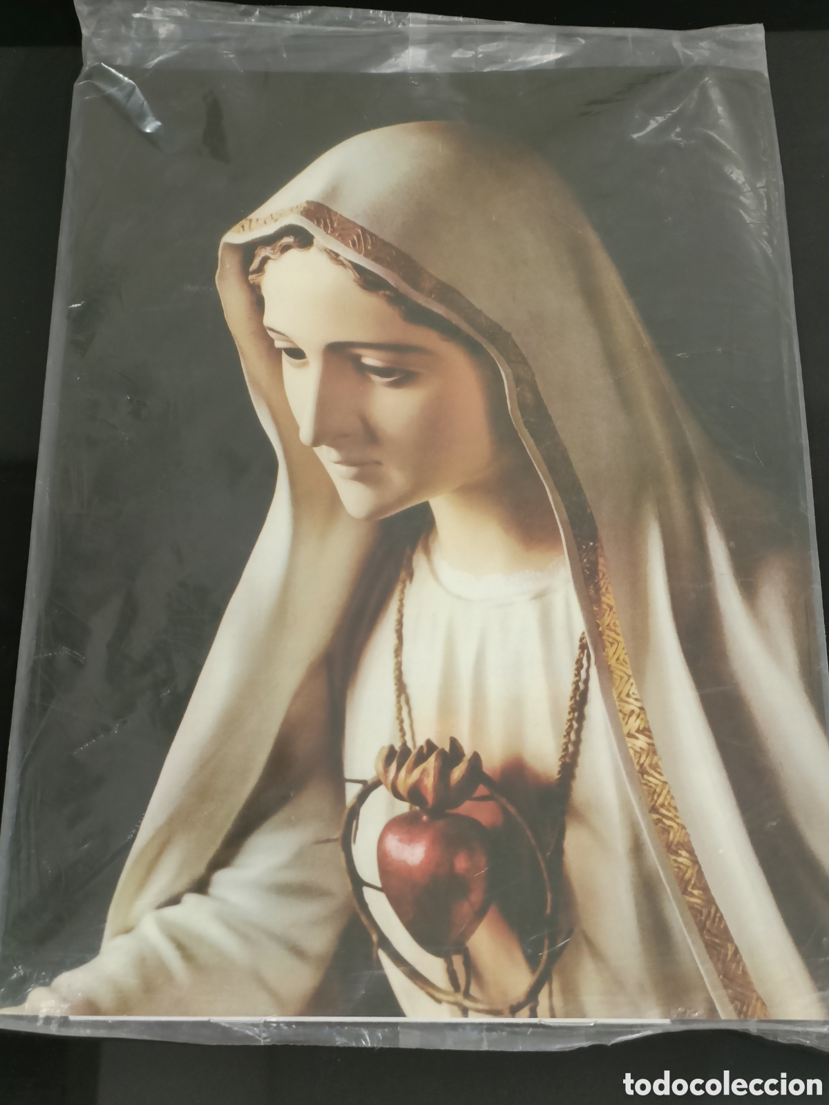 Otros Art&iacute;culos de Coleccionismo en Papel: Antiguo librito religioso el mensaje de Fatima habla Lucia, estampa grande del Sagrado Coraz&oacute;n Maria