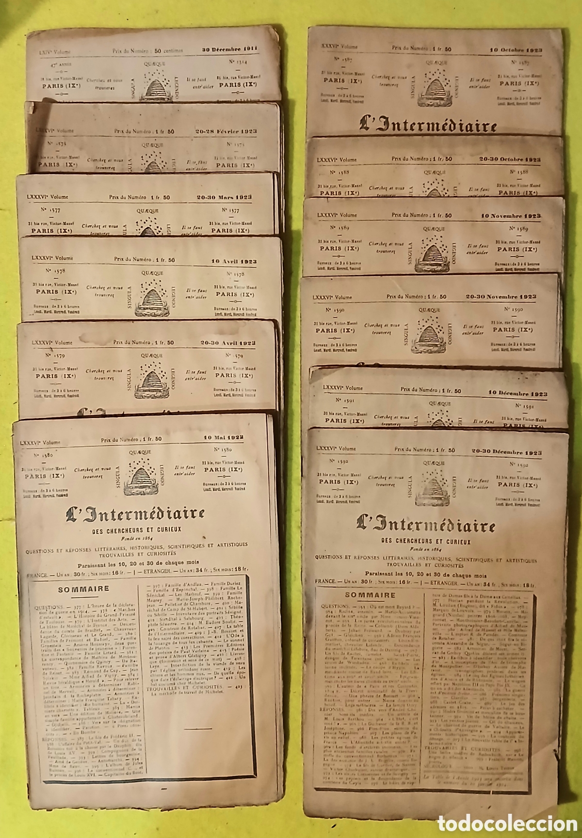 Otros Art&iacute;culos de Coleccionismo en Papel: L'interm&eacute;diaire des chercheurs et curieux