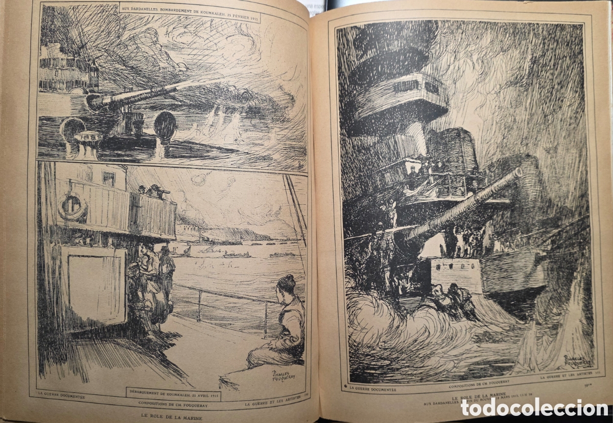 Otros Art&iacute;culos de Coleccionismo en Papel: Dibujos de Fouqueray. Le role de la marine.