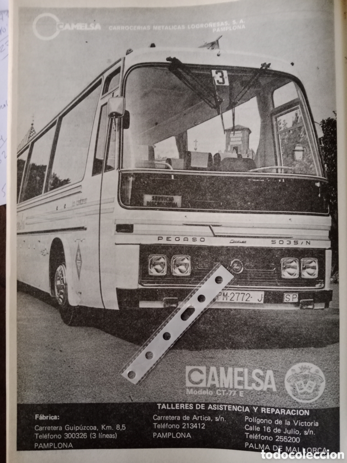 Otros Art&iacute;culos de Coleccionismo en Papel: Publicidad autob&uacute;s carrocer&iacute;as camelsa Pegaso de 1978