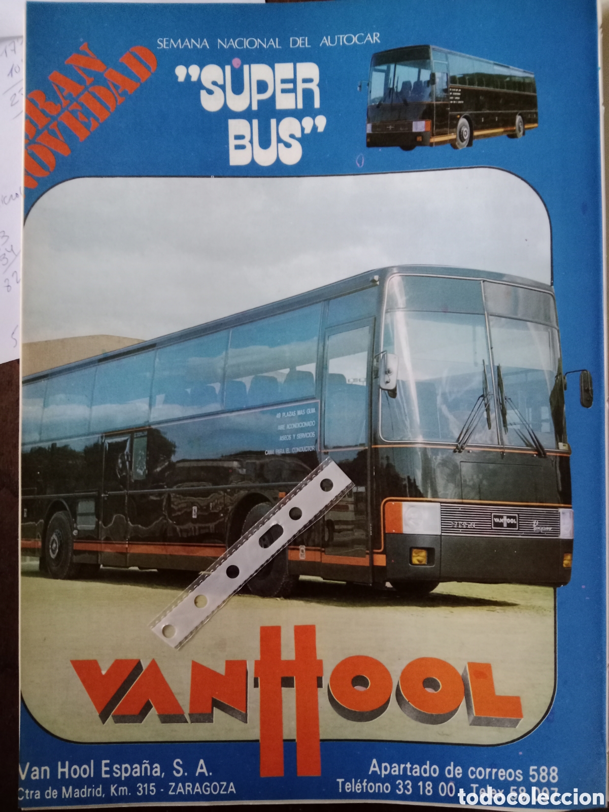Outros artigos de papel: Publicidad autob&uacute;s carrocer&iacute;as van hool vanhool Pegaso de 1978