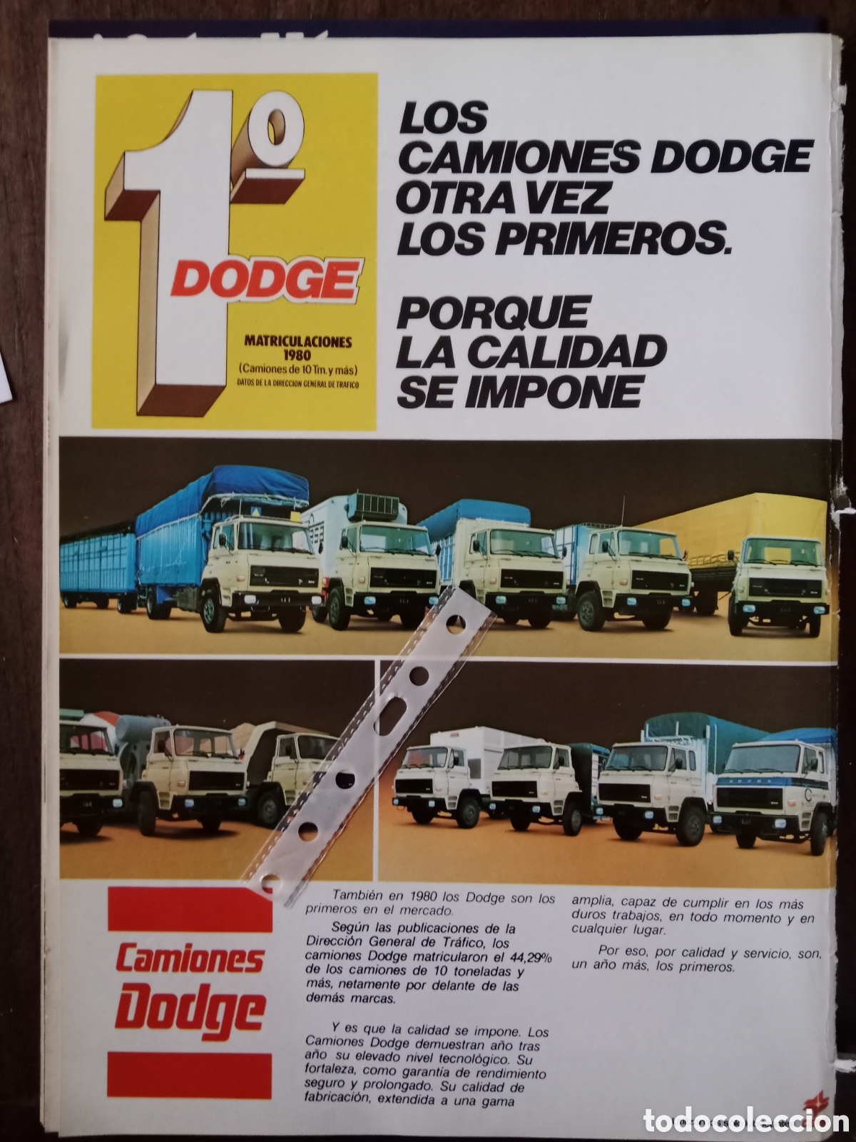 Otros Art&iacute;culos de Coleccionismo en Papel: Publicidad cami&oacute;n Dodge de 1980
