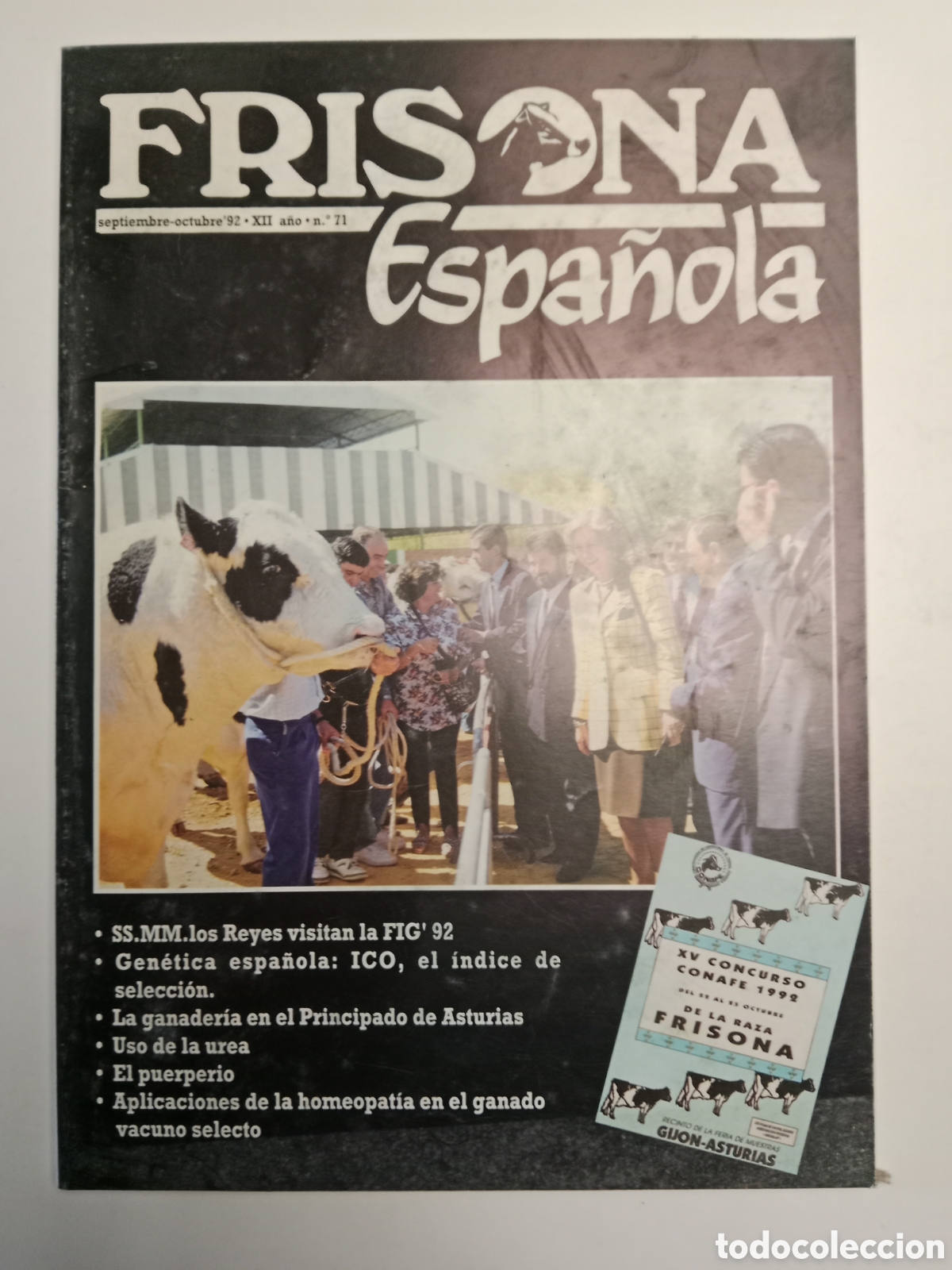 Otros Art&iacute;culos de Coleccionismo en Papel: Revista frisona espa&ntilde;ola n. 71 de 1992 ganader&iacute;a vacas