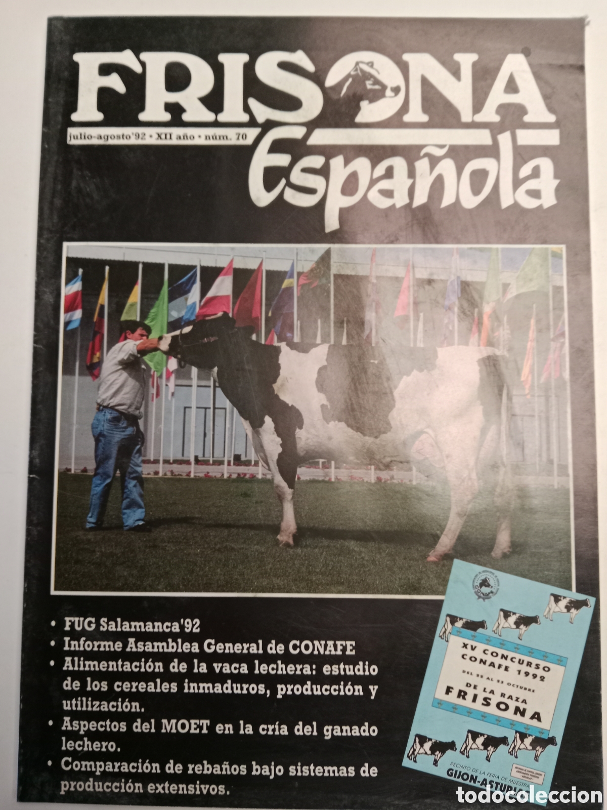 Otros Art&iacute;culos de Coleccionismo en Papel: Revista frisona espa&ntilde;ola n. 70 de 1992 ganader&iacute;a vacas