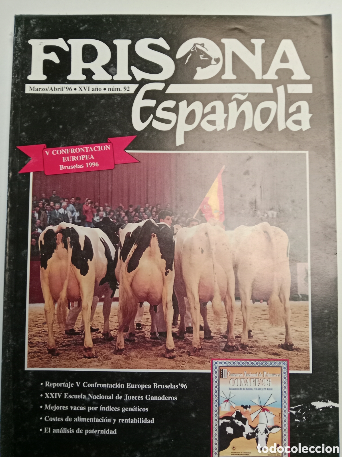 Otros Art&iacute;culos de Coleccionismo en Papel: Revista frisona espa&ntilde;ola n. 92 de 1996 ganader&iacute;a vacas