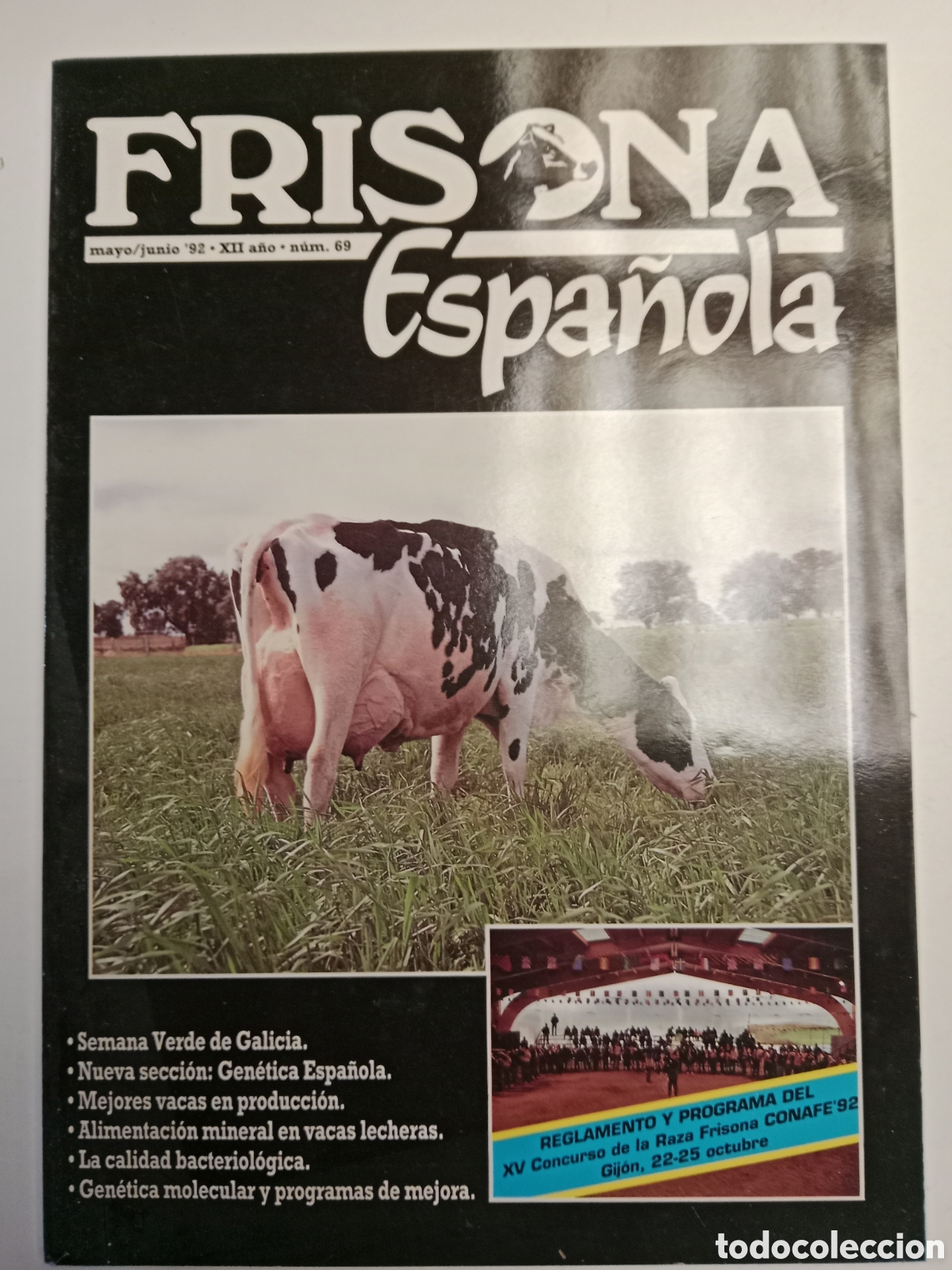 Otros Art&iacute;culos de Coleccionismo en Papel: Revista frisona espa&ntilde;ola n. 69 de 1992 ganader&iacute;a vacas
