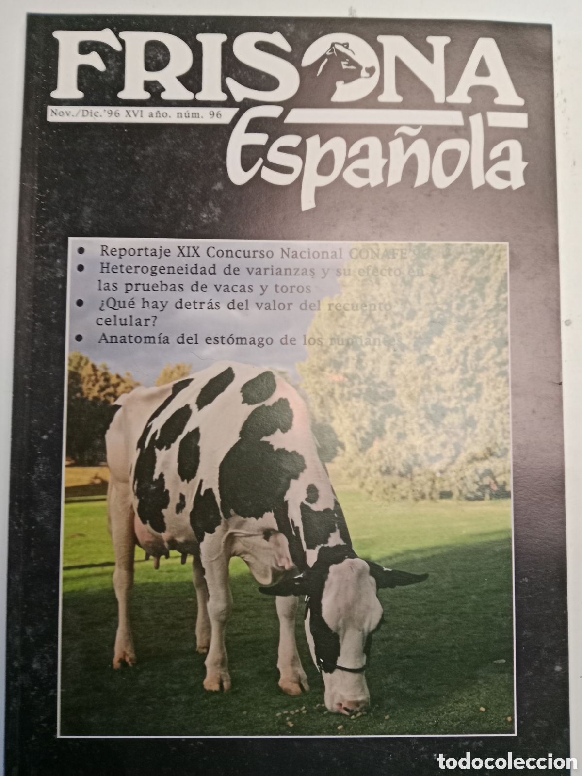 Otros Art&iacute;culos de Coleccionismo en Papel: Revista frisona espa&ntilde;ola n. 96 de 1996 ganader&iacute;a vacas