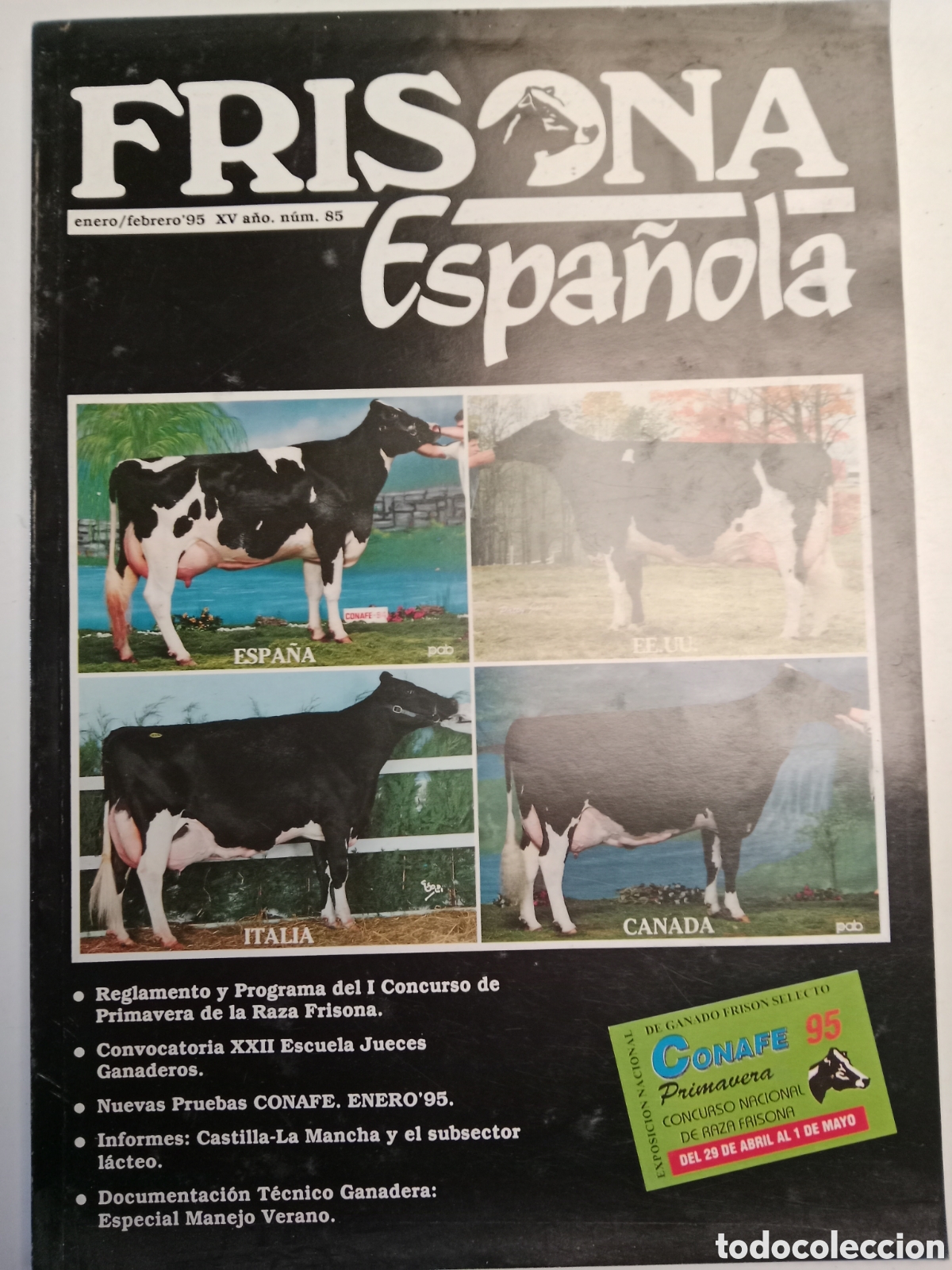 Sammelleidenschaft Andere Papierartikel: Revista frisona espa&ntilde;ola n. 85 de 1995 ganader&iacute;a vacas