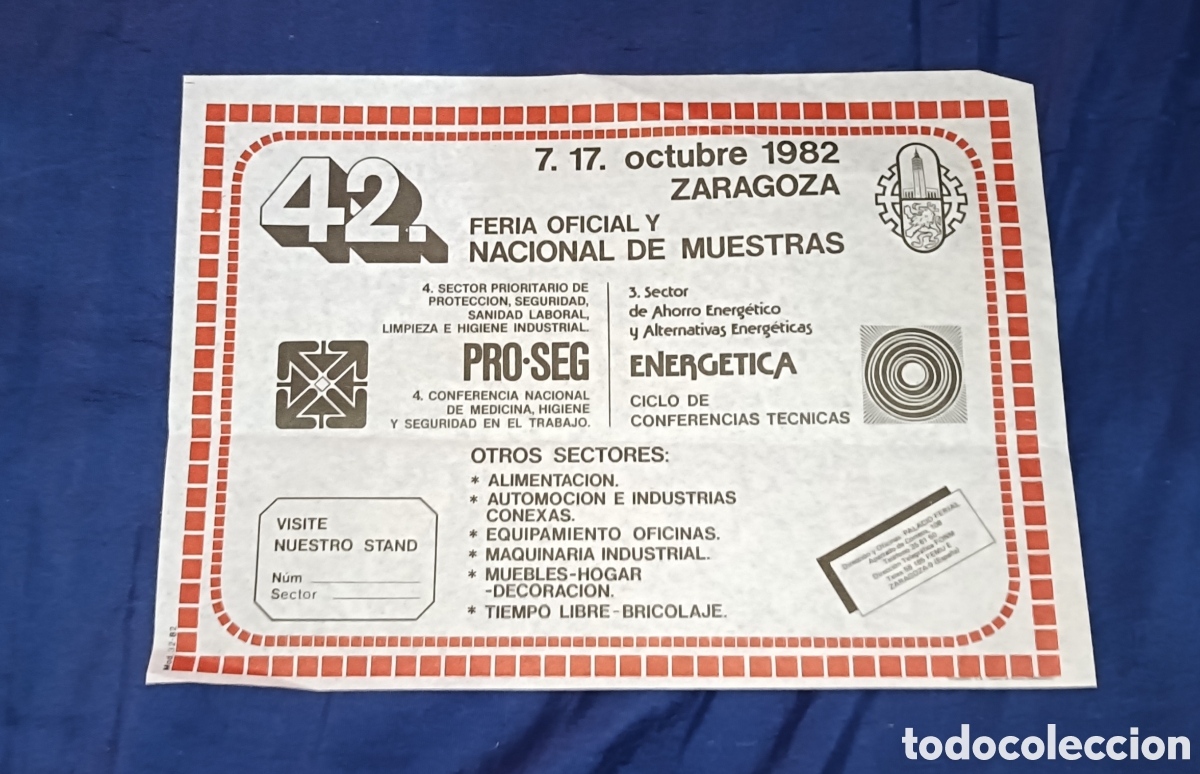 Otros Art&iacute;culos de Coleccionismo en Papel: Folleto Original 42&ordf; Feria de Muestras de Zaragoza (1982)
