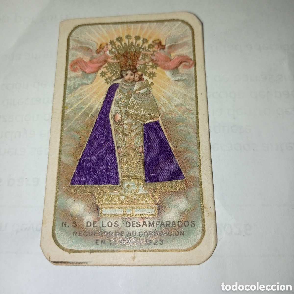 Otros Art&iacute;culos de Coleccionismo en Papel: Estampa peque&ntilde;a conmemorativa, VIRGEN DE LOS DESAMPARADOS