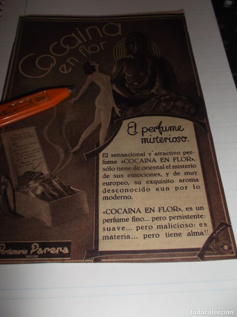 Otros Art&iacute;culos de Coleccionismo en Papel: RECORTE PUBLICIDAD A&Ntilde;O 1934 - COCAINA EN FLOR -EL PERFUME MISTERIOSO (DIBUJO A.MANAU)