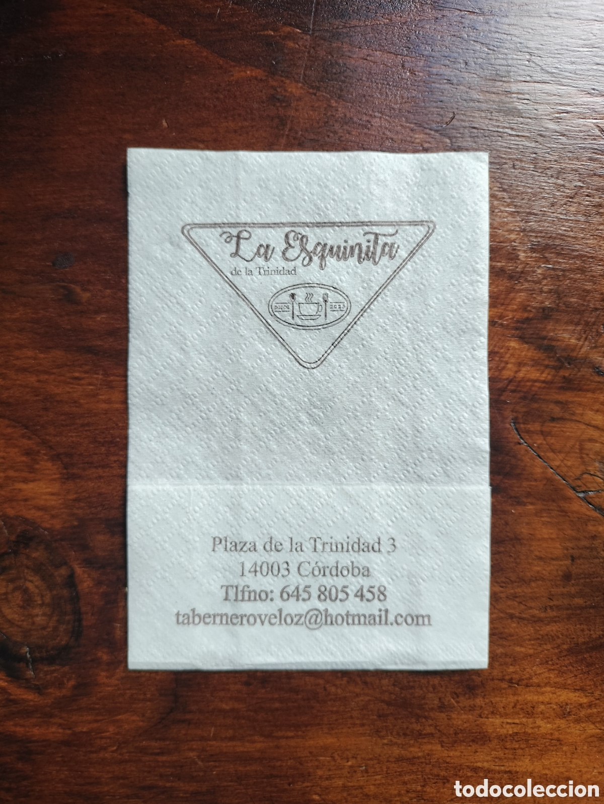 Otros Art&iacute;culos de Coleccionismo en Papel: SERVILLETA DE PAPEL LA ESQUINITA DE LA TRINIDAD C&Oacute;RDOBA