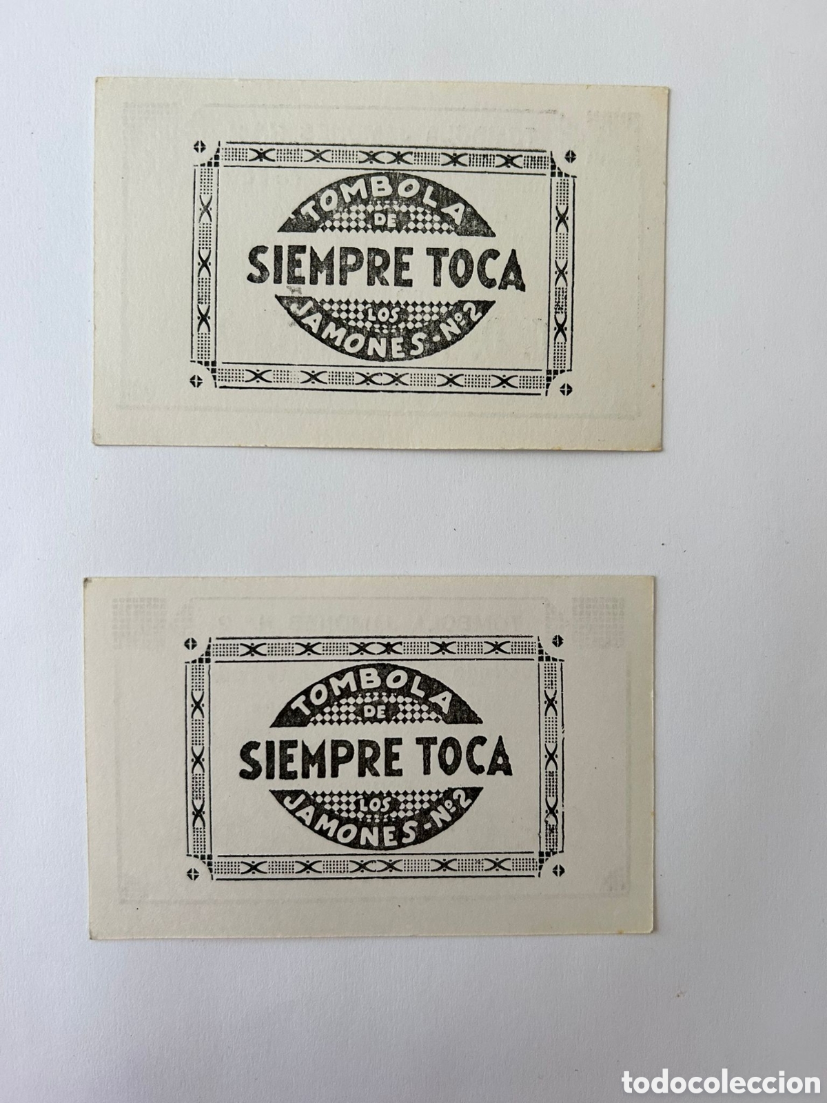 Otros Art&iacute;culos de Coleccionismo en Papel: Lote 2 papeletas bal&oacute;n de f&uacute;tbol c.d M&aacute;laga y c.f Barcelona T&oacute;mbola jamones siempre toca