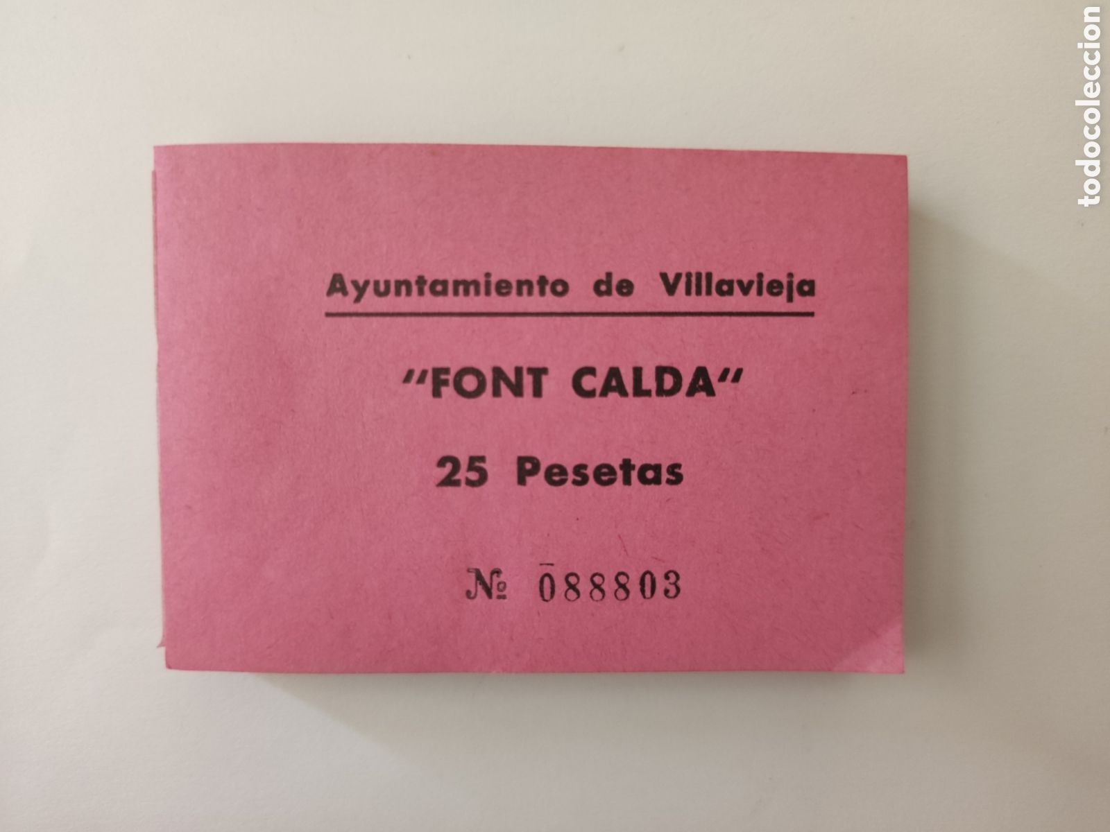 Otros Art&iacute;culos de Coleccionismo en Papel: Antiguo taco de entradas Font calda ayuntamiento de La Vilavella 25 pesetas